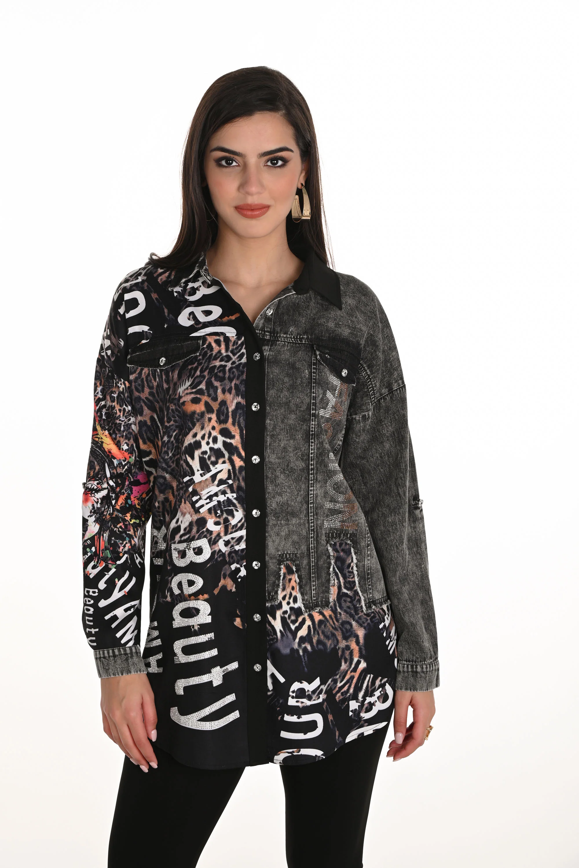 Frank Lyman Animal & Casual Print Long Sleeve Shirt Style 253749 - Image 3
