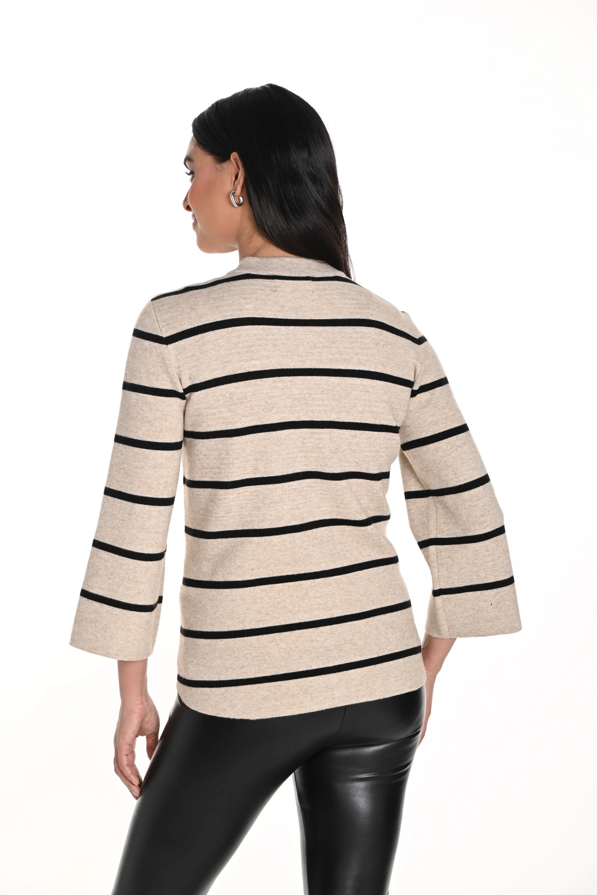 Frank Lyman Beige/Black Jacket With Stripes Style 243417U - Image 2