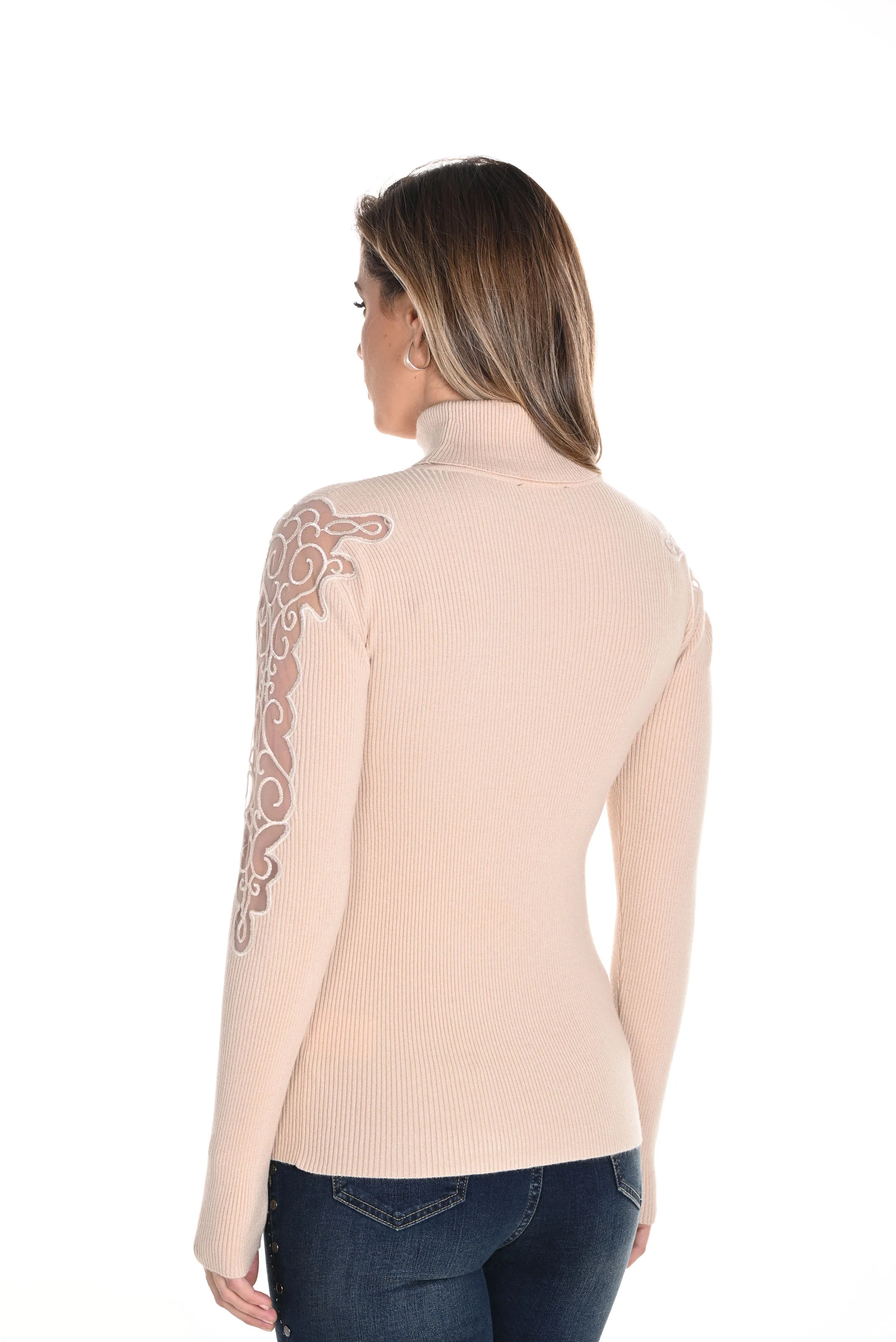 Frank Lyman Beige Turtleneck Sweater Style 243438U - Image 3