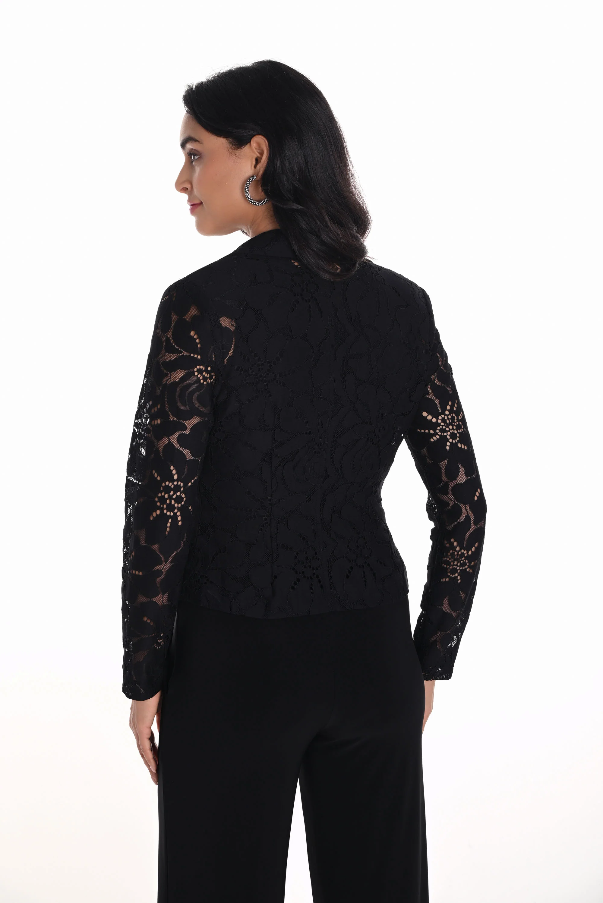 Frank Lyman Black Jacket with Floral Design Style 251268 - Image 4