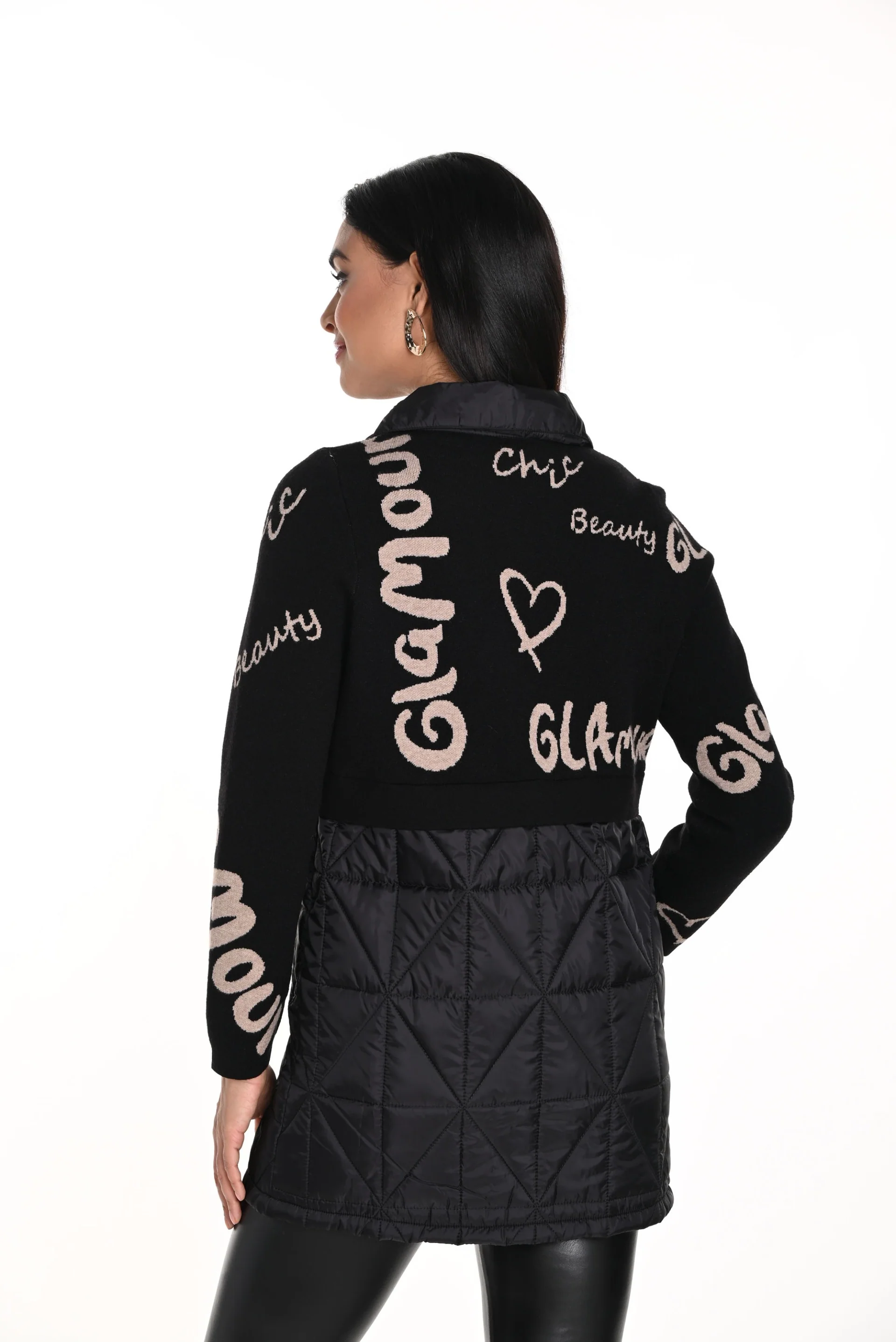 Frank Lyman Black/Beige Button Down Jacket Style 243484 - Image 3
