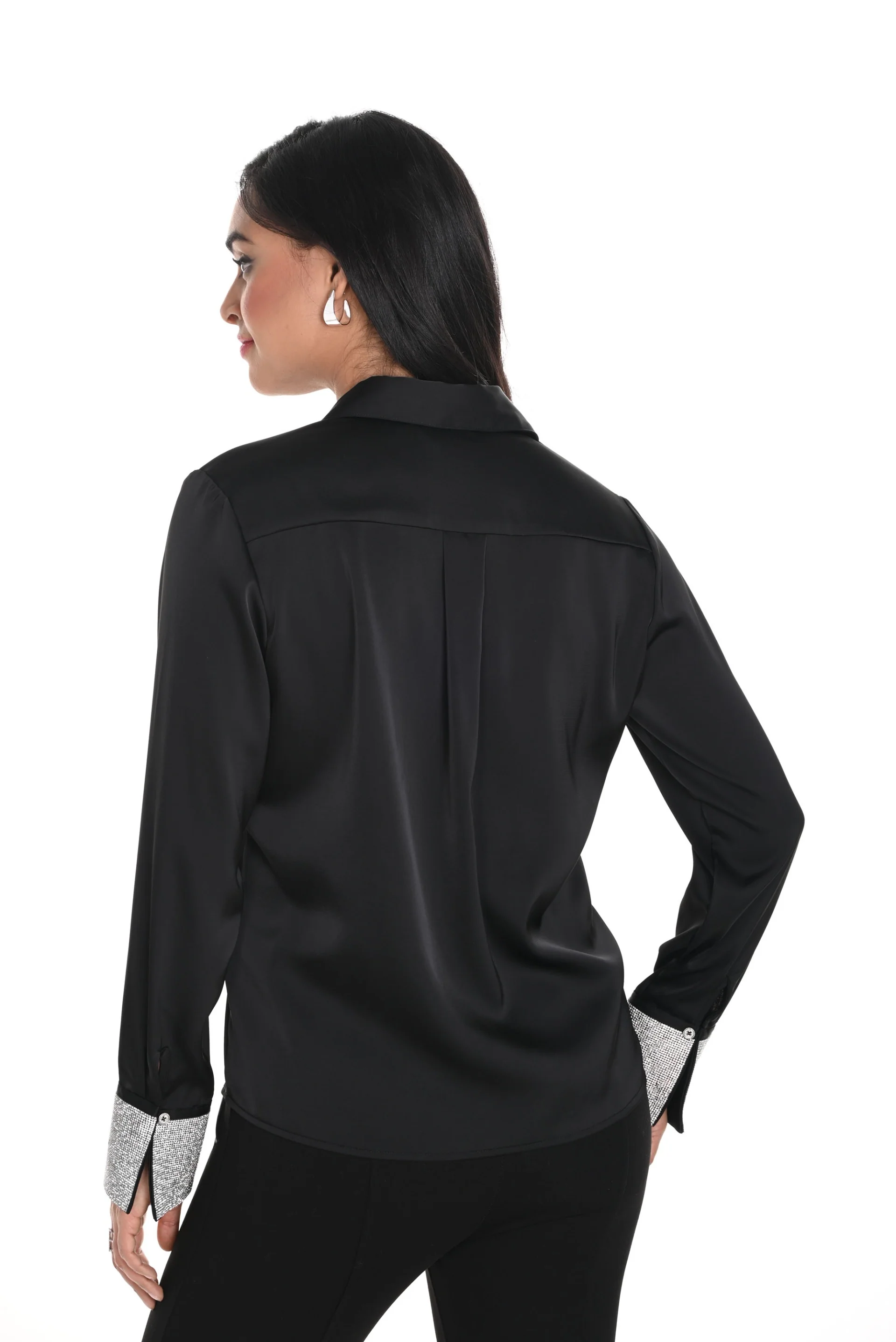 Frank Lyman Black Button-Down Regular Fit Top Style 244602U - Image 3