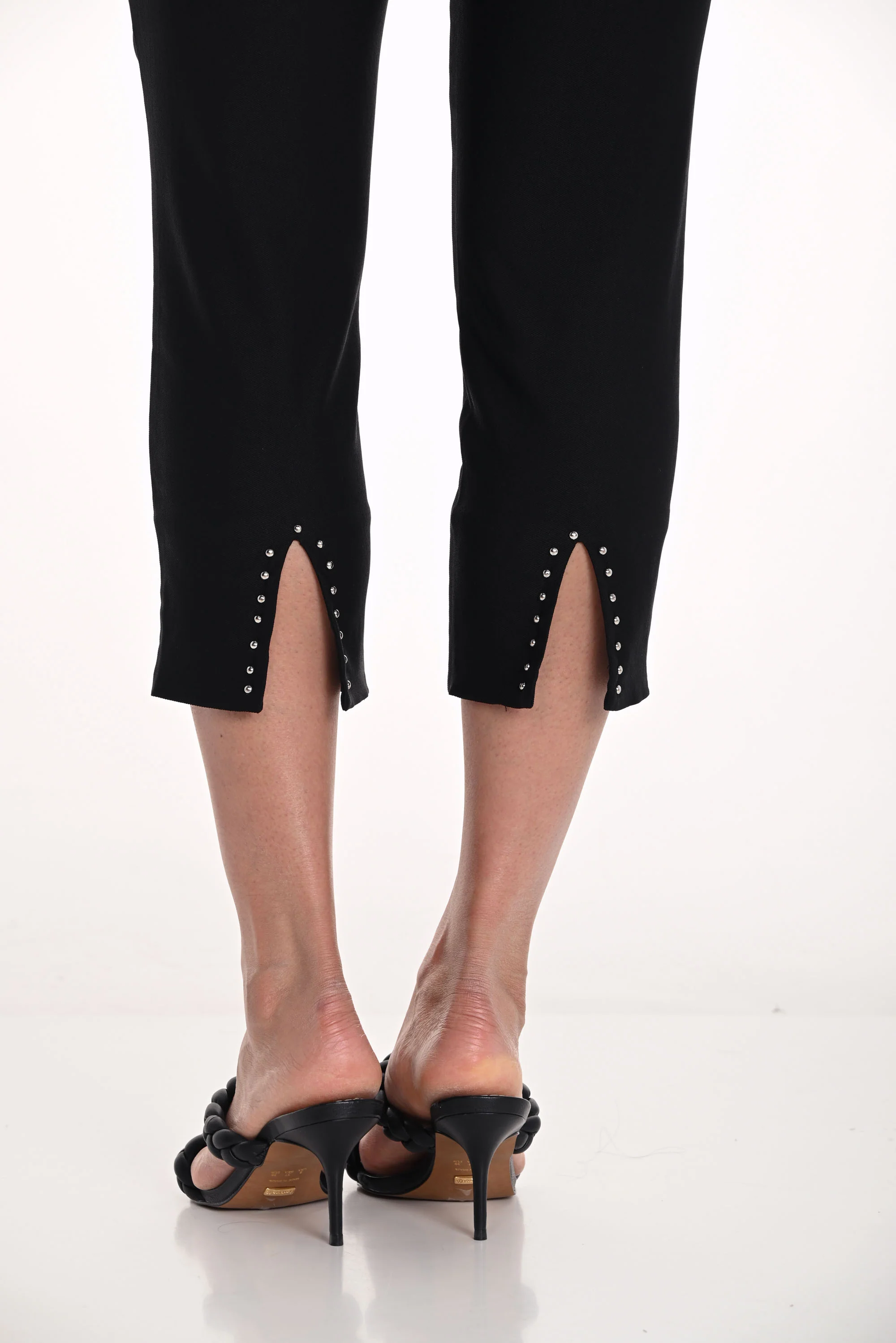 Frank Lyman Black Capri Slim Fit Pants with Slit Hem Style 251605 - Image 3