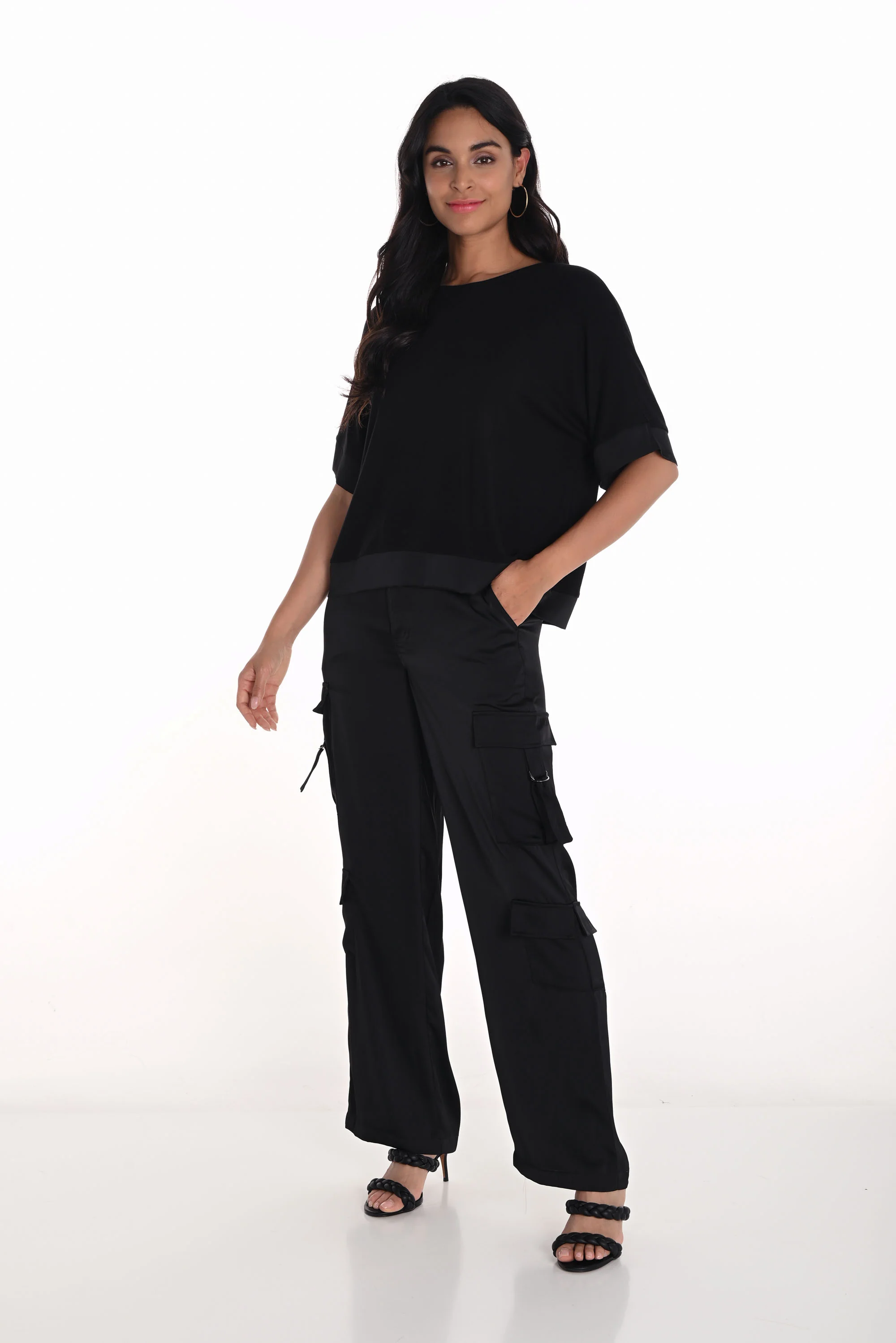 Frank Lyman Black Cargo Pants Style 251538 - Image 4