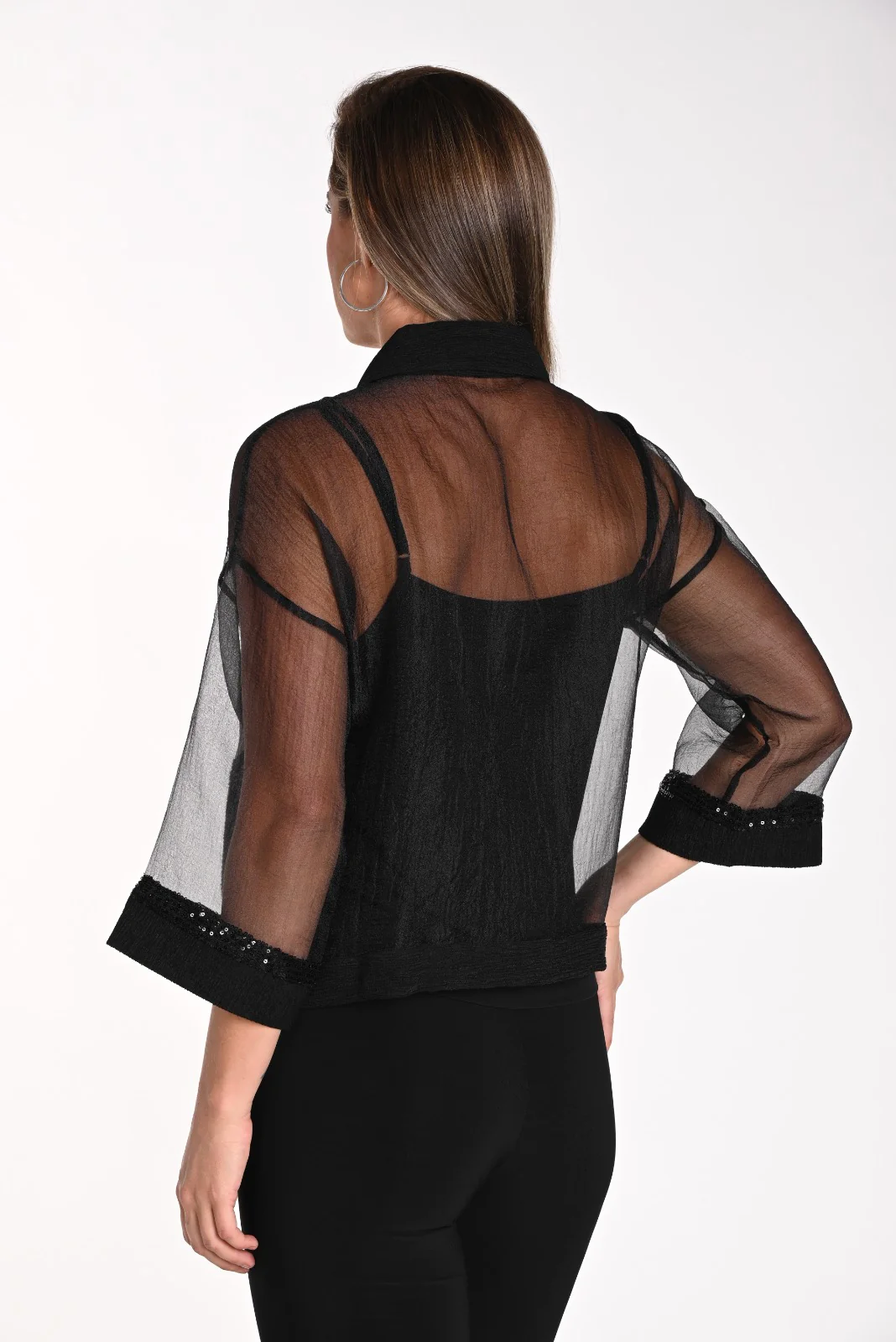 Frank Lyman Black Chiffon Blouse Style 241315U - Image 2