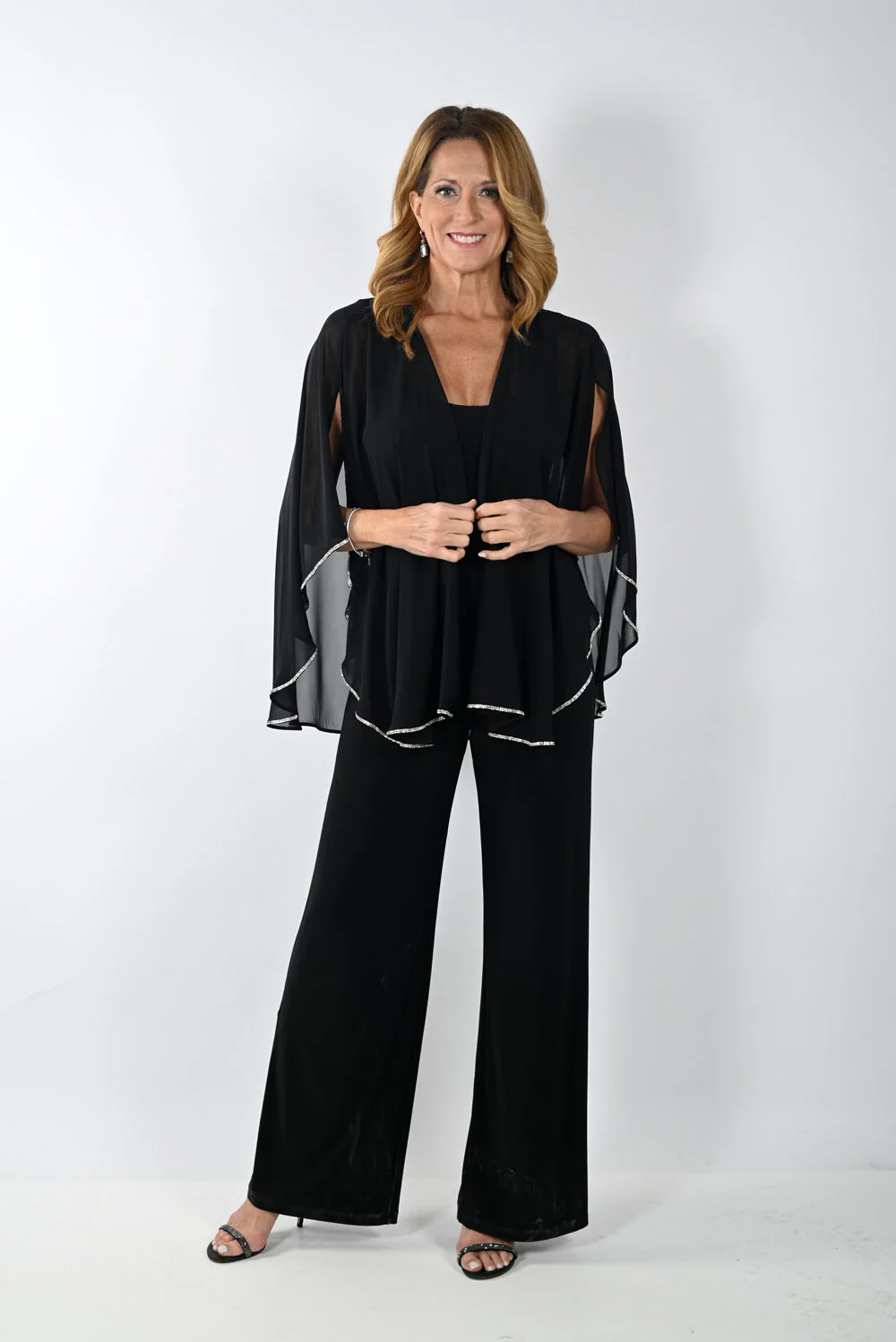Frank Lyman Black Chiffon Cape Style 239124 - Image 4