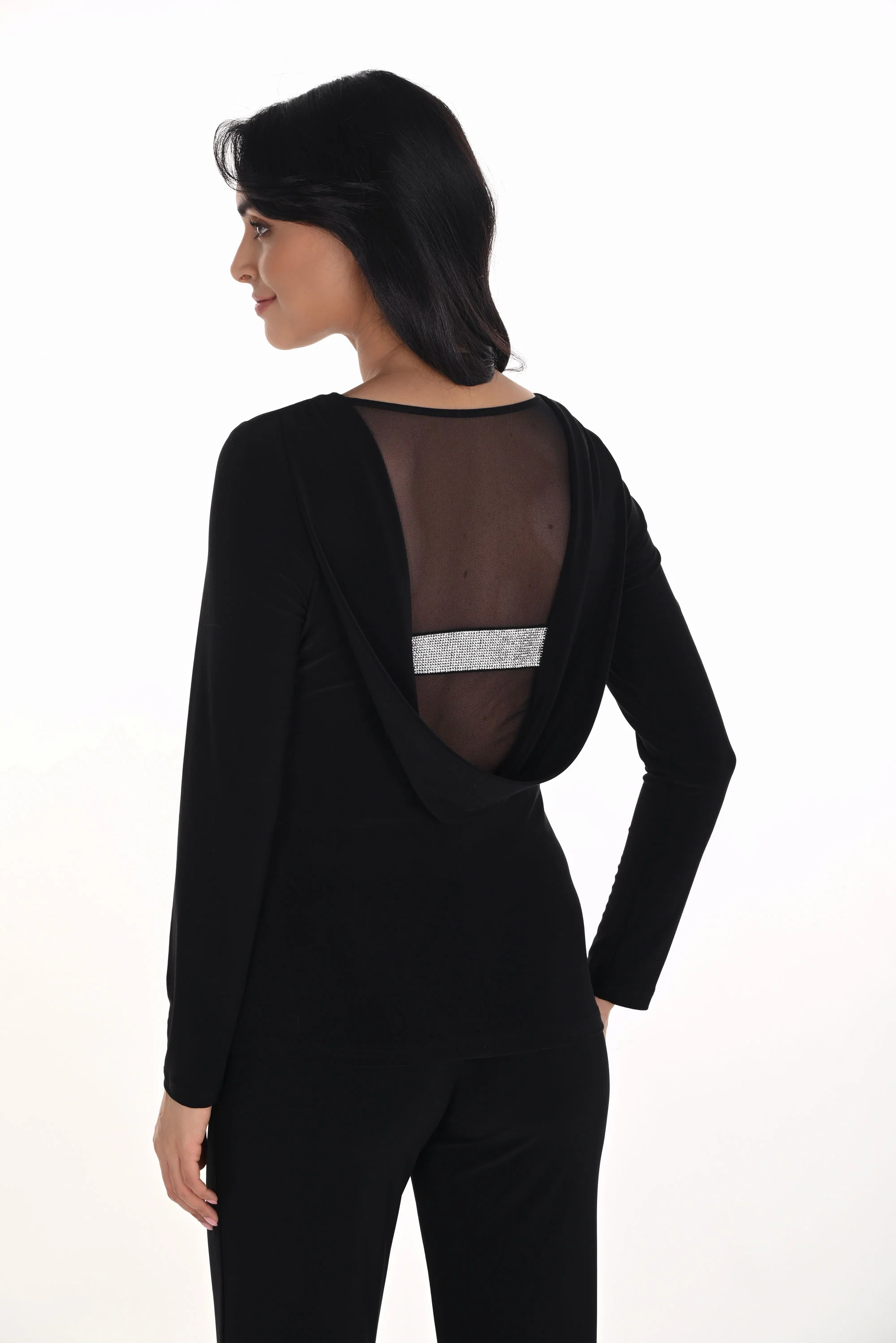 Frank Lyman Black Crew Neck Top Style 254025 - Image 2
