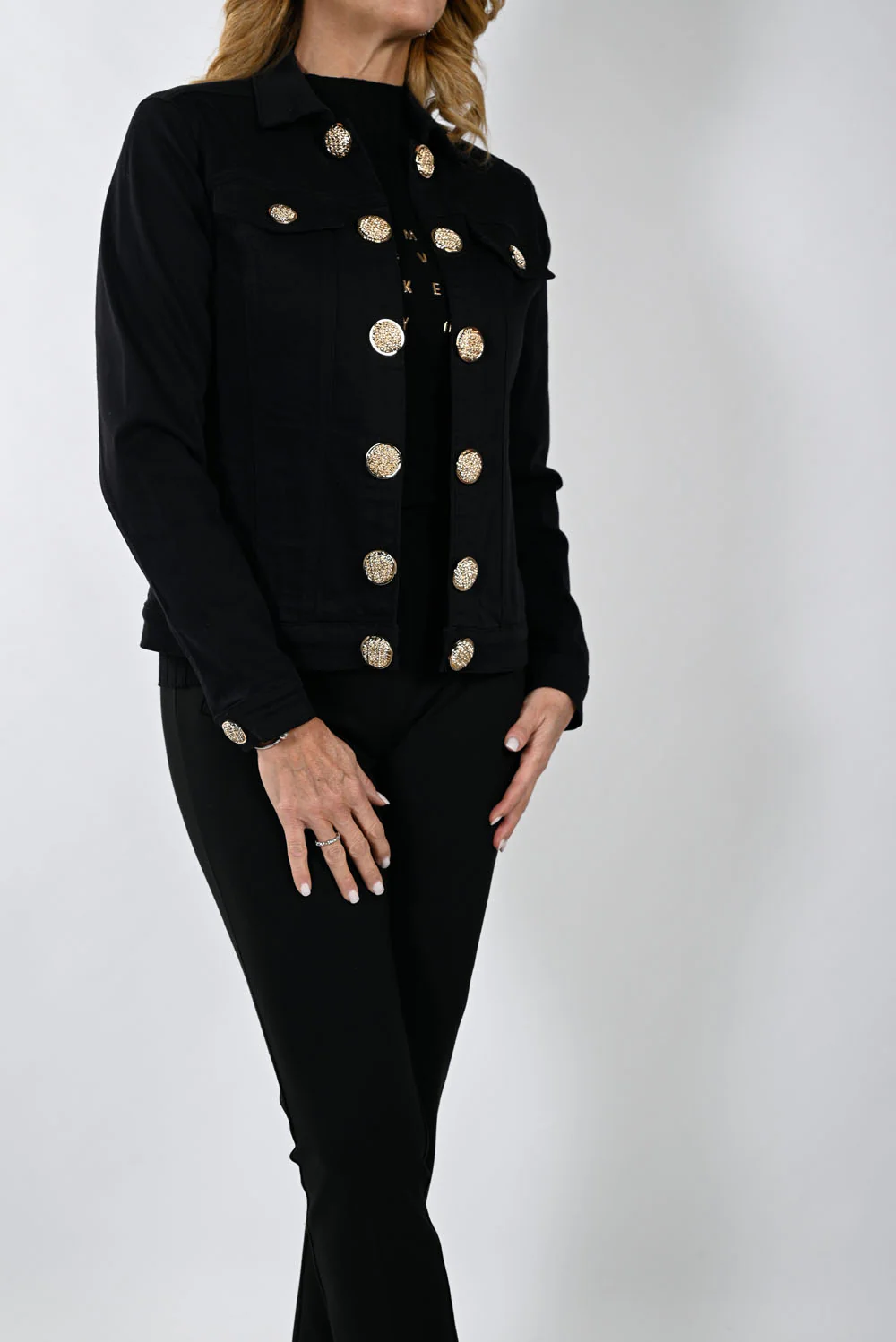 Frank Lyman Black Denim Jacket Style 233808U - Image 3