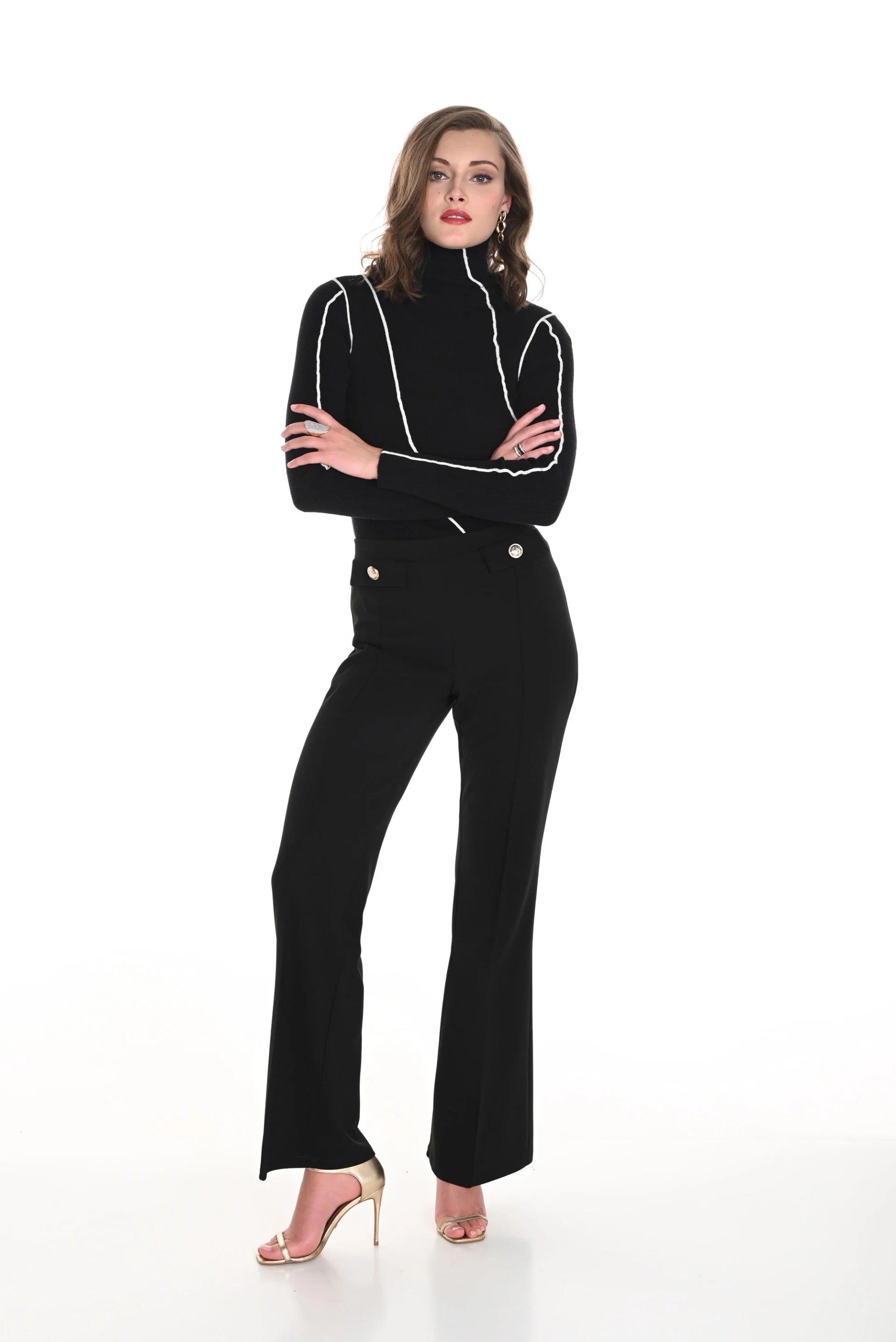 Frank Lyman Black Fit and Flare Pants Style 244315 - Image 4