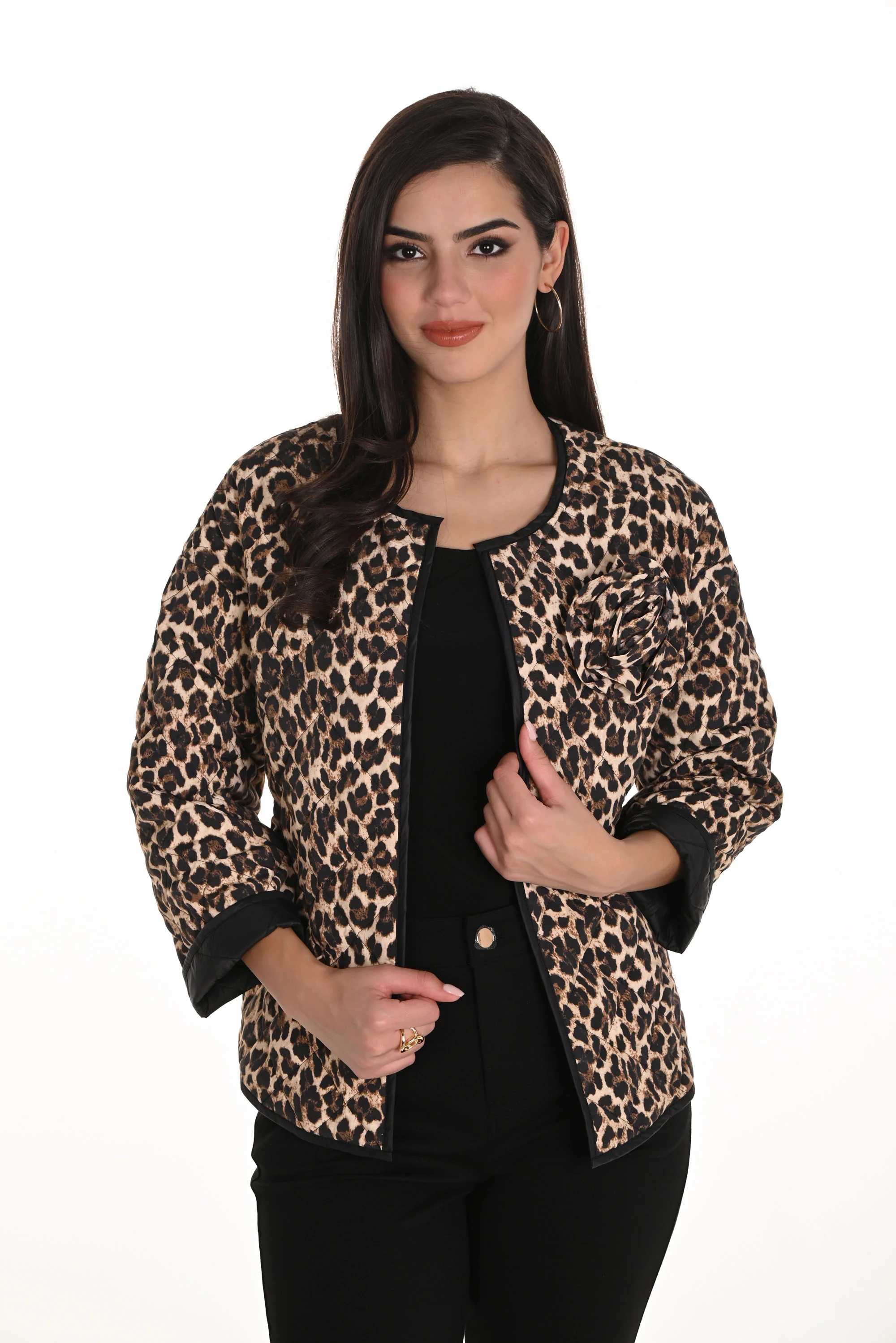 Frank Lyman Black/Gold Reversible Open Front Jacket Style 253821