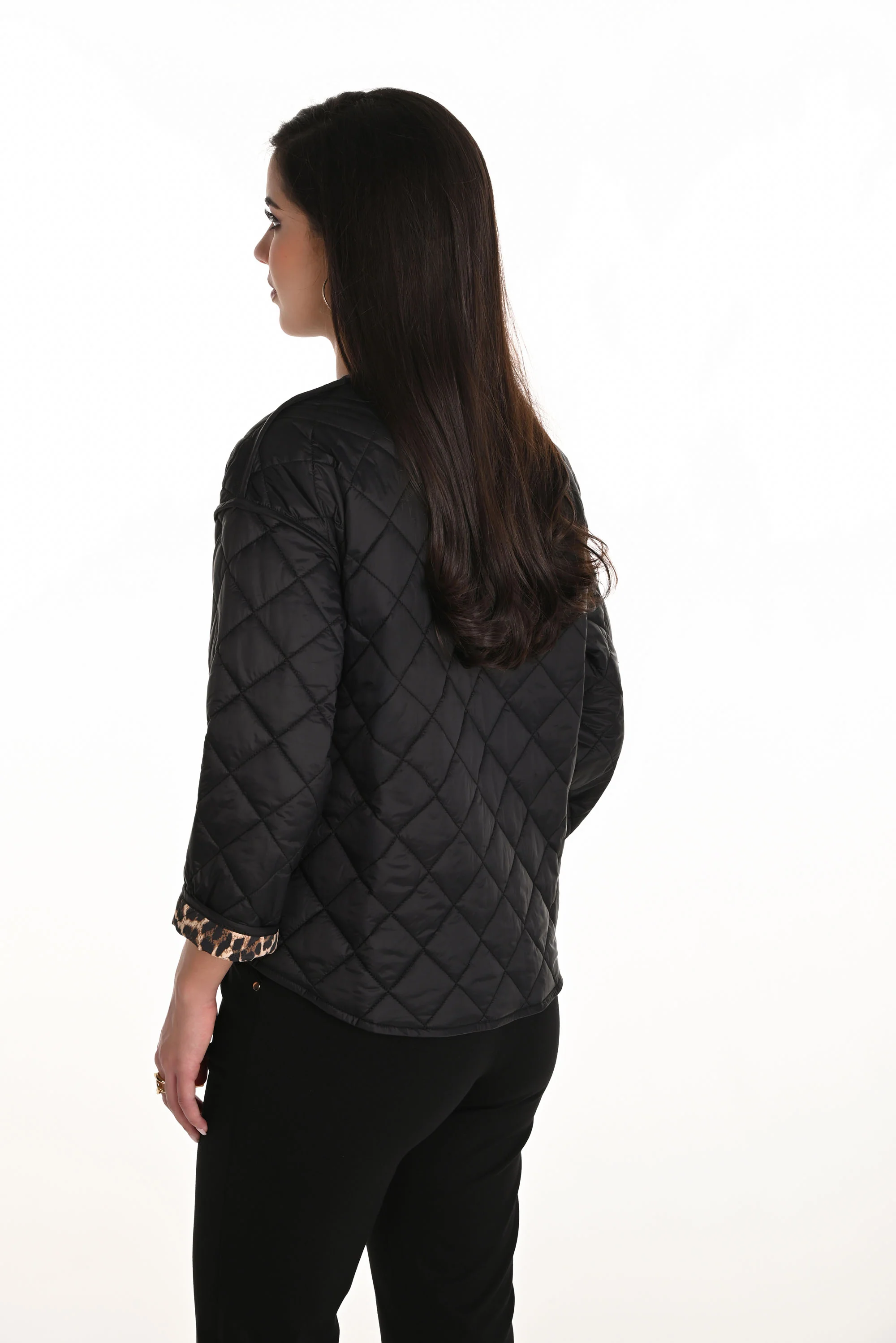 Frank Lyman Black/Gold Reversible Open Front Jacket Style 253821 - Image 5