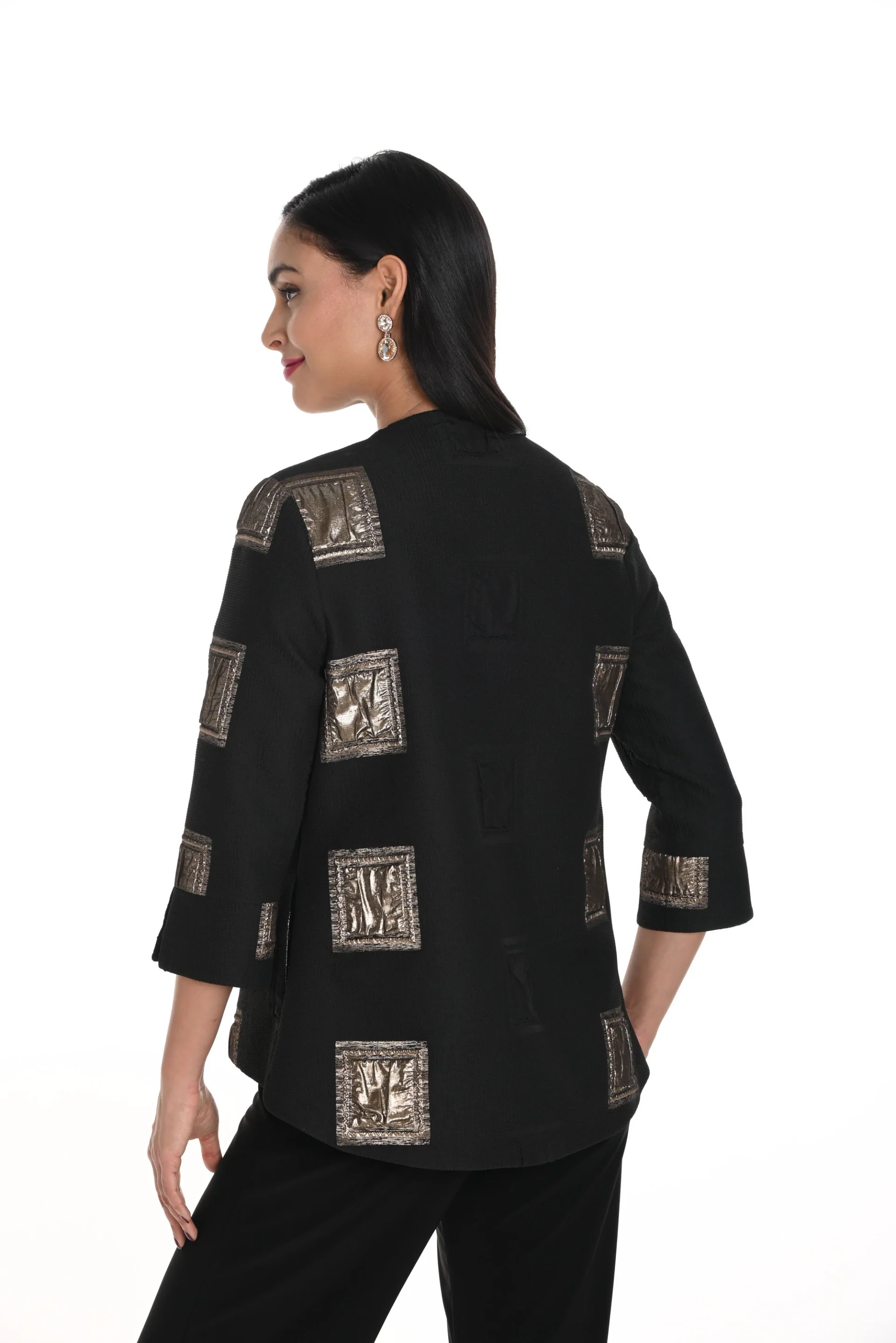 Frank Lyman Black/Gold Swing Jacket Style 249340 - Image 2