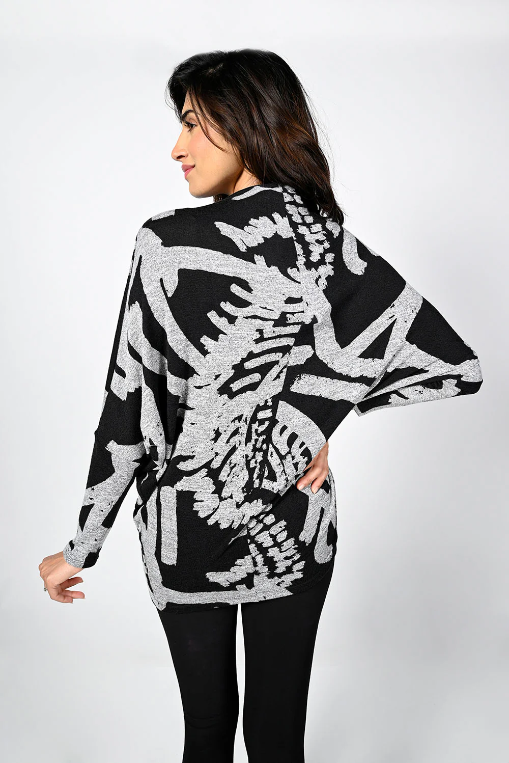 Frank Lyman Black/Grey Knit Top Style 224169 - Image 3