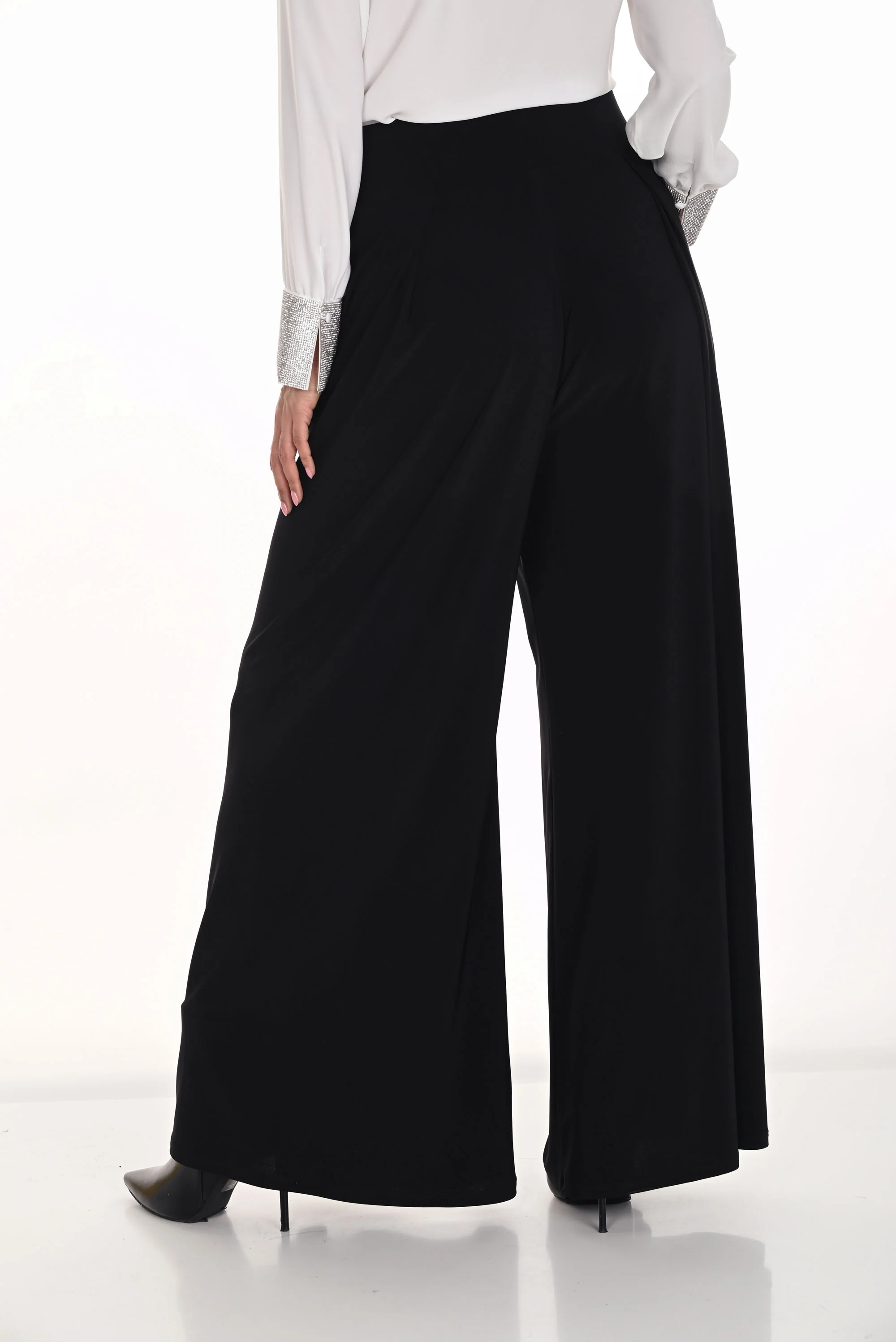 Frank Lyman Black High-Waist Wide-Leg Pants Style 254022 - Image 2