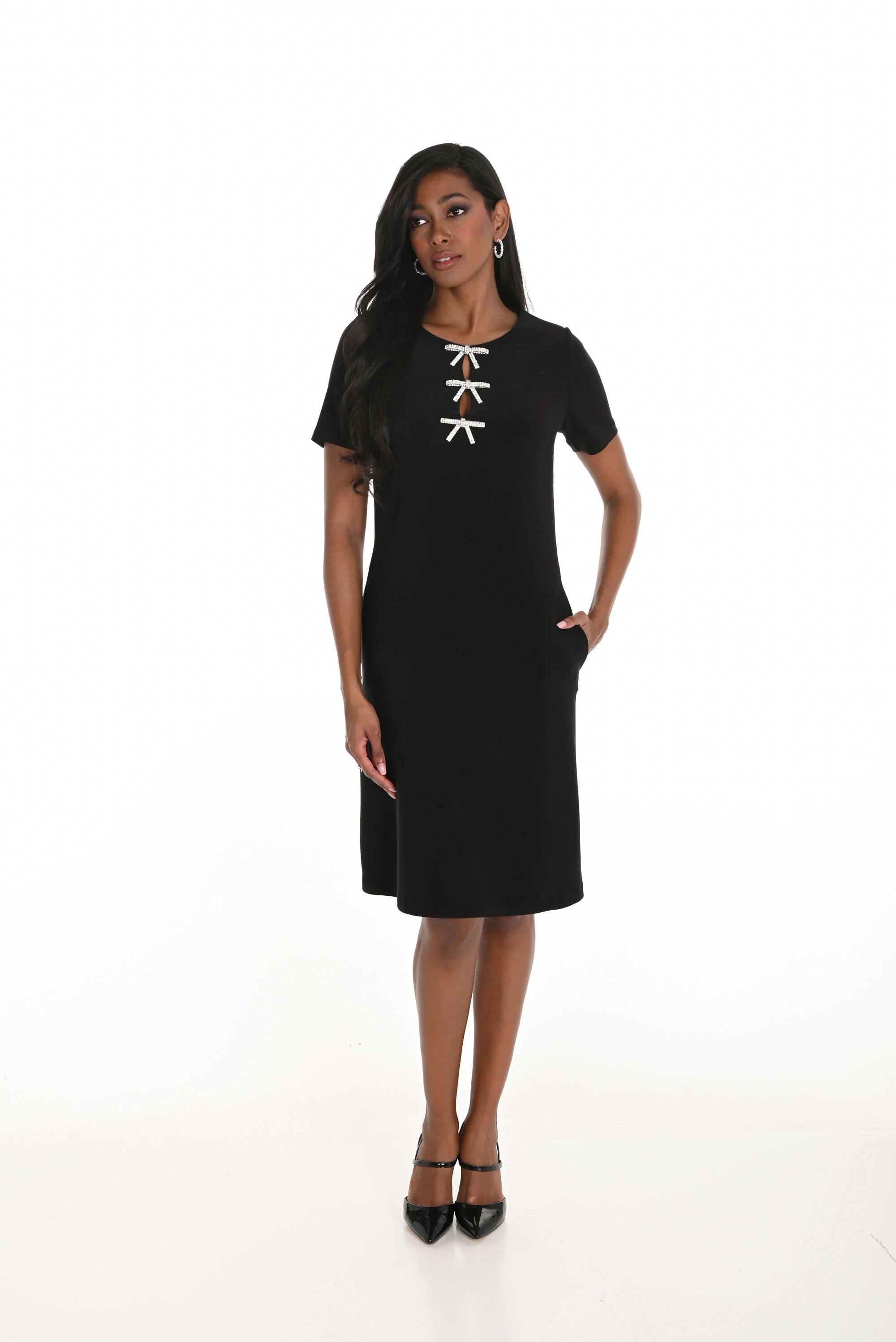 Frank Lyman Black Knee-length Shift Dress Style 259037