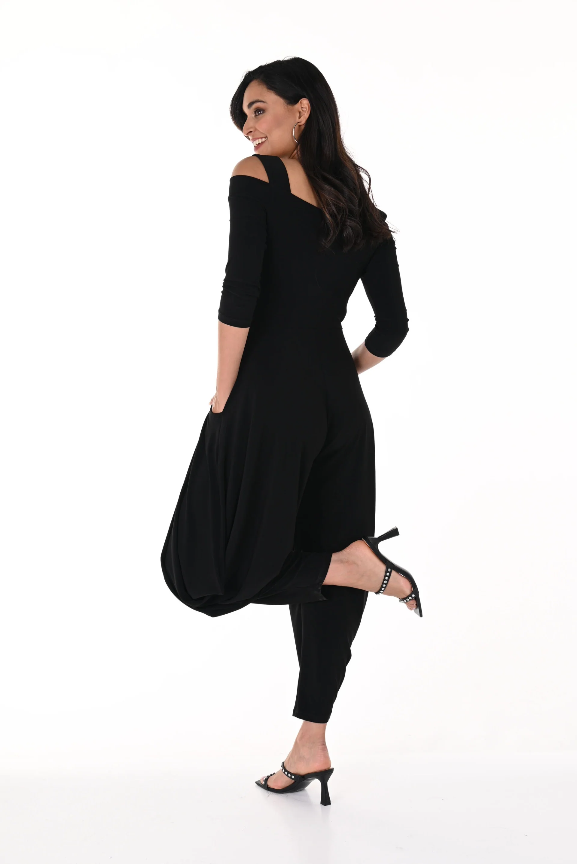 Frank Lyman Black Knit Jumpsuit Style 176080 - Image 3