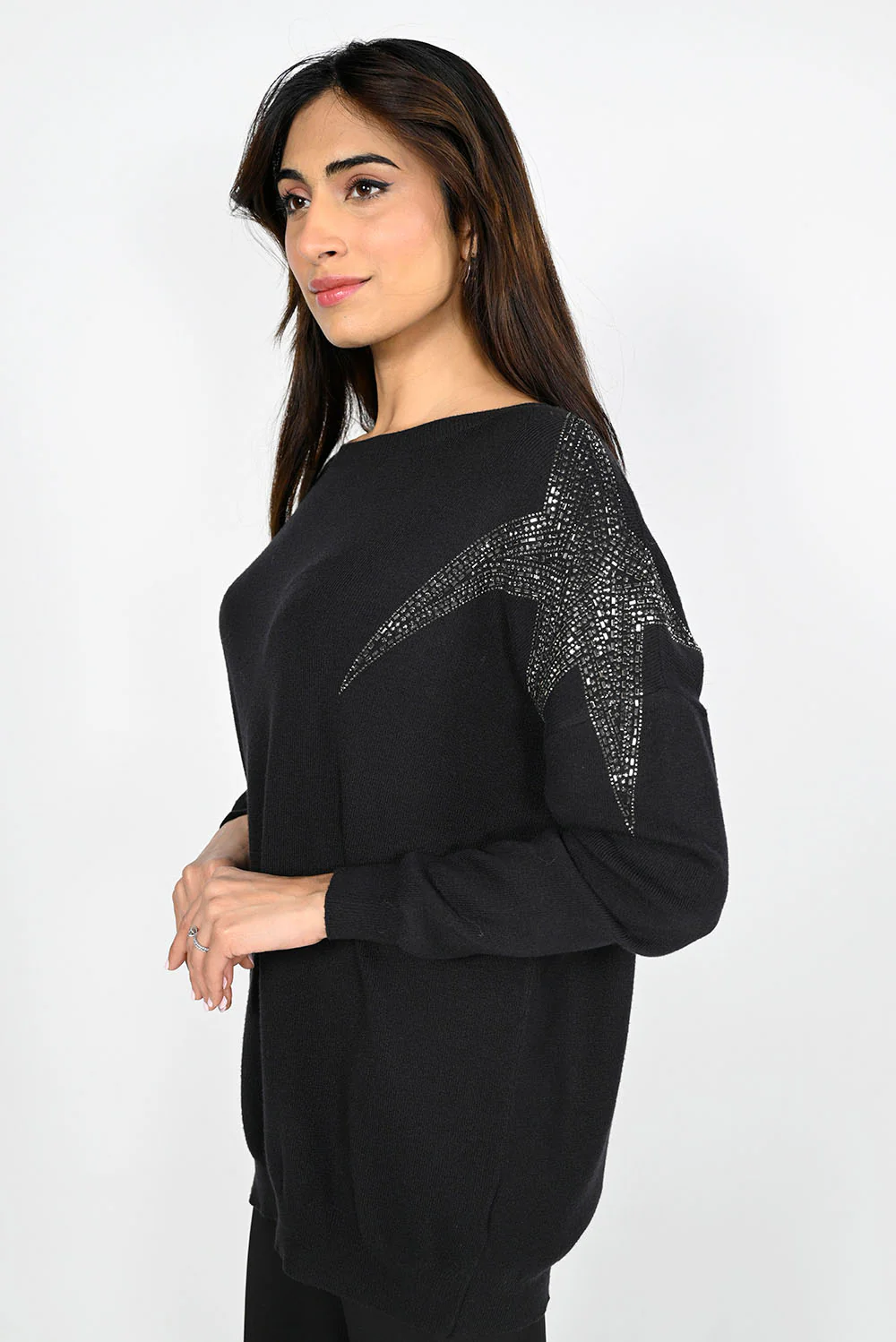 Frank Lyman Black Knit Top Style 223410 - Image 2