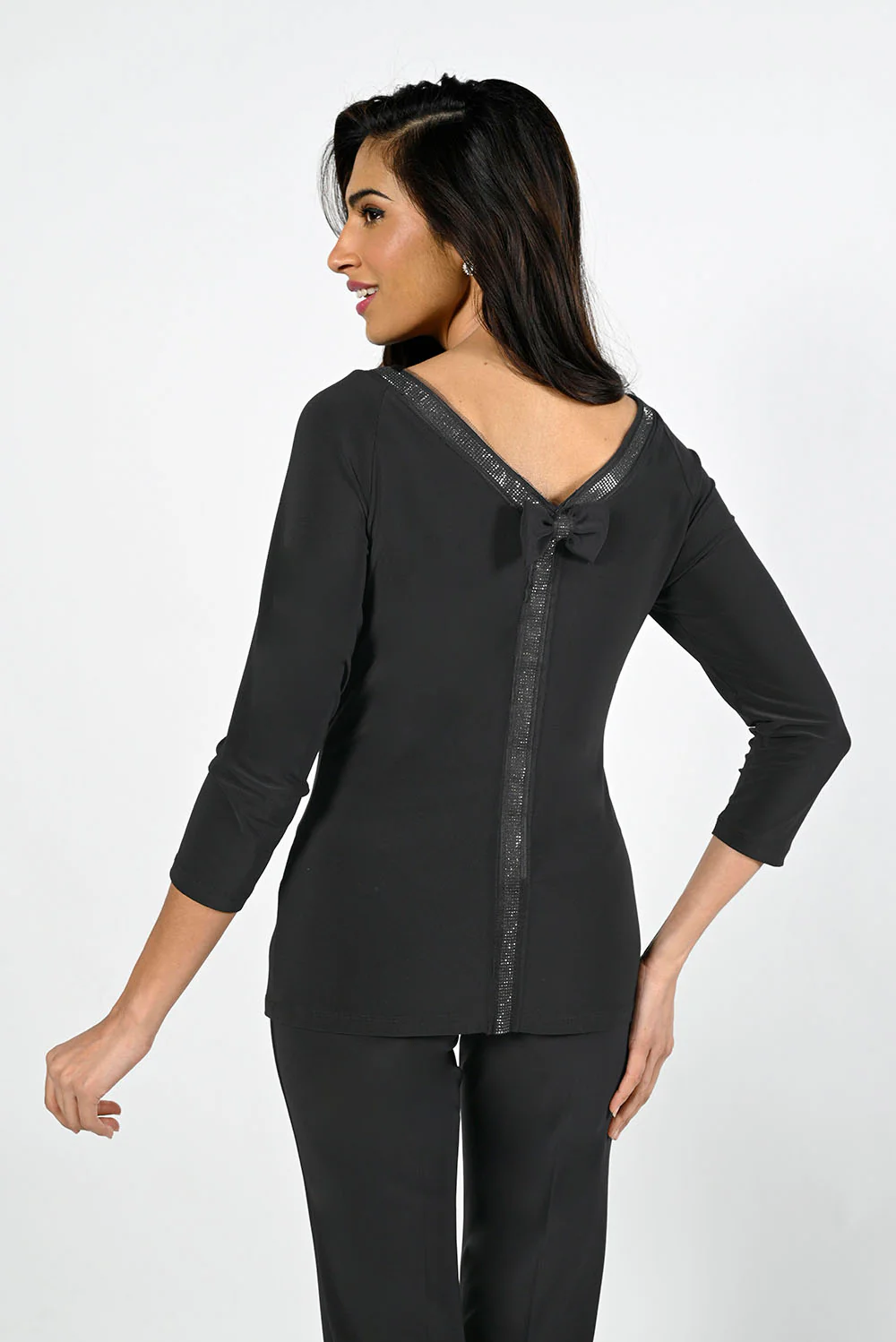 Frank Lyman Black Knit Top Style 224060 - Image 2