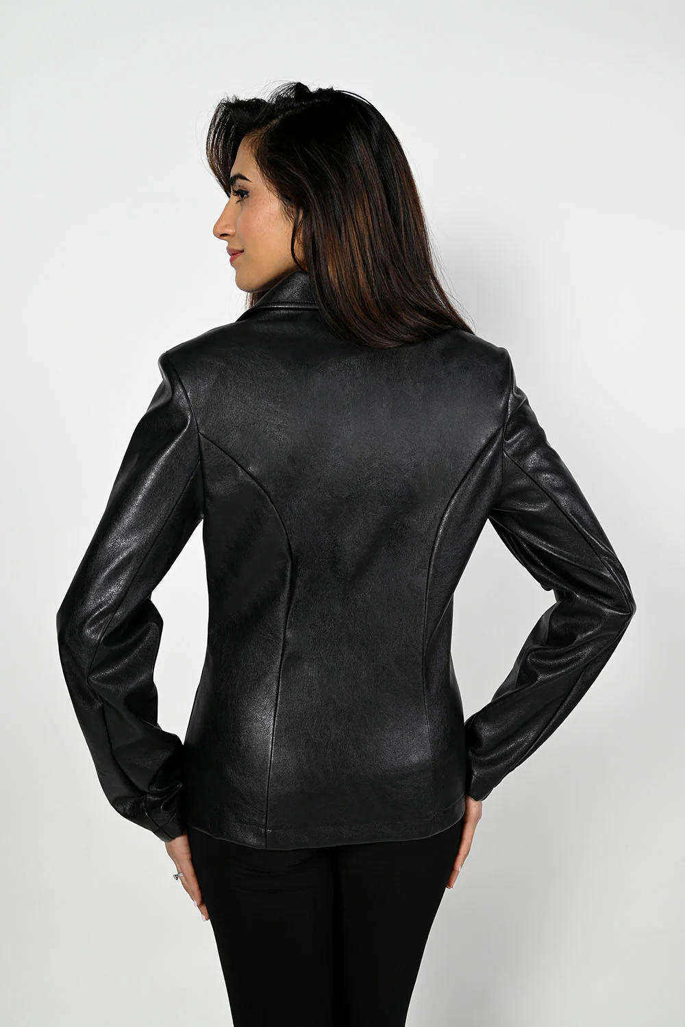 Frank Lyman Black Leatherette Jacket Style 223397 - Image 3
