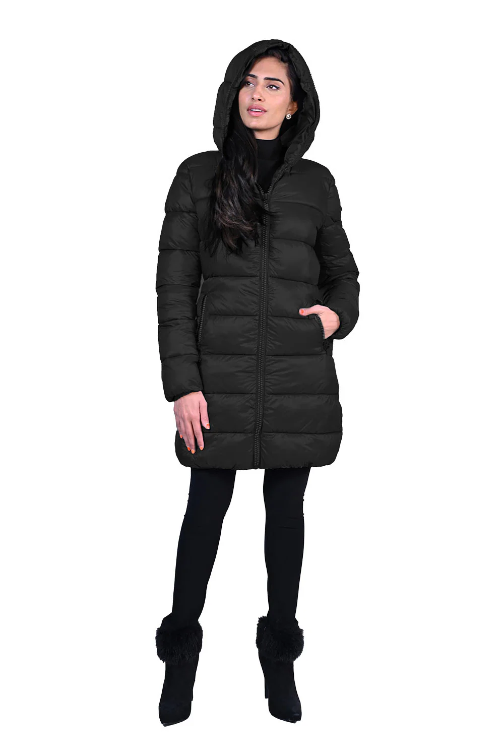 Frank Lyman Black Puffy Coat Style 223469U - Image 2