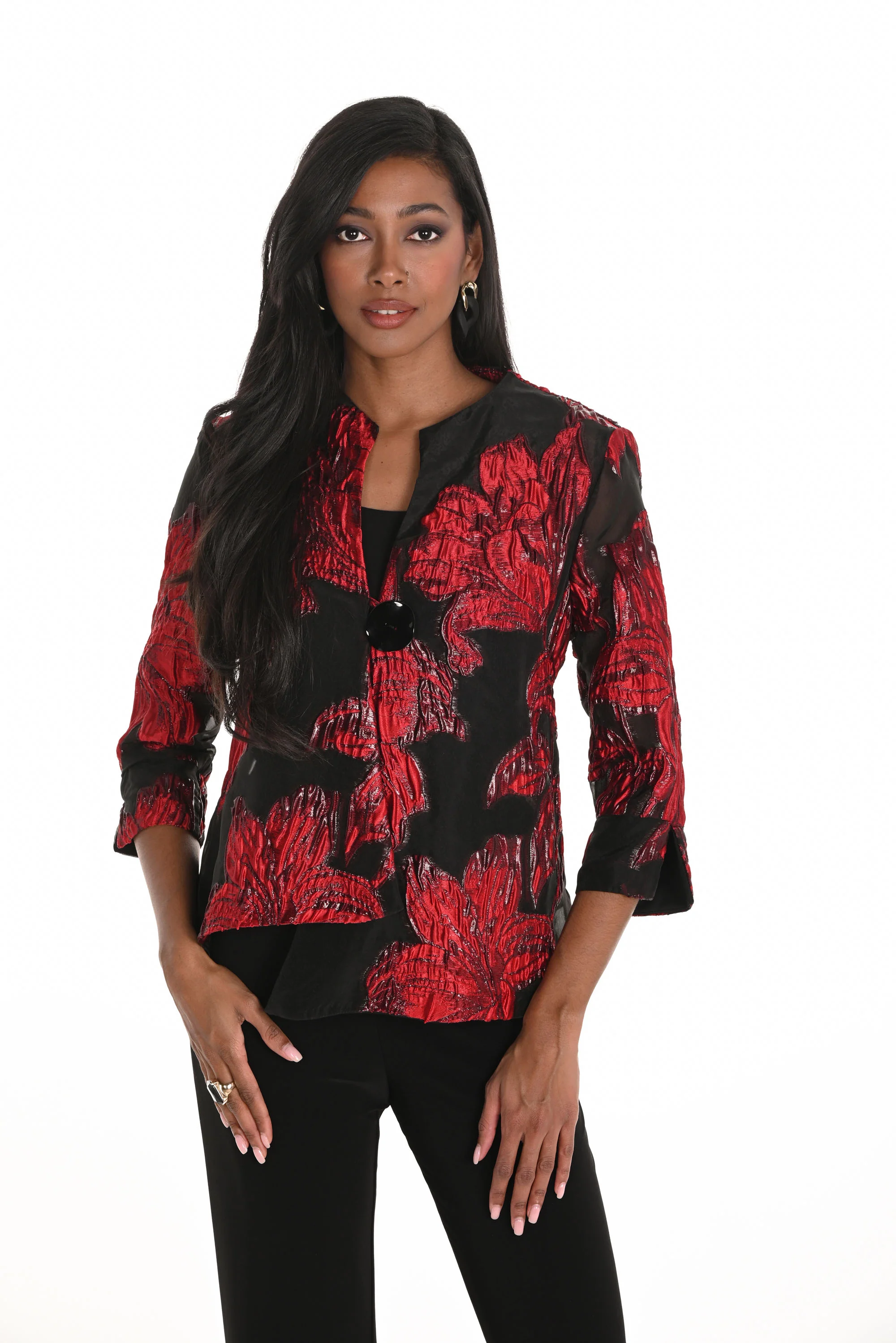 Frank Lyman Organza Jacket with Floral Design Style 259157 - Image 3