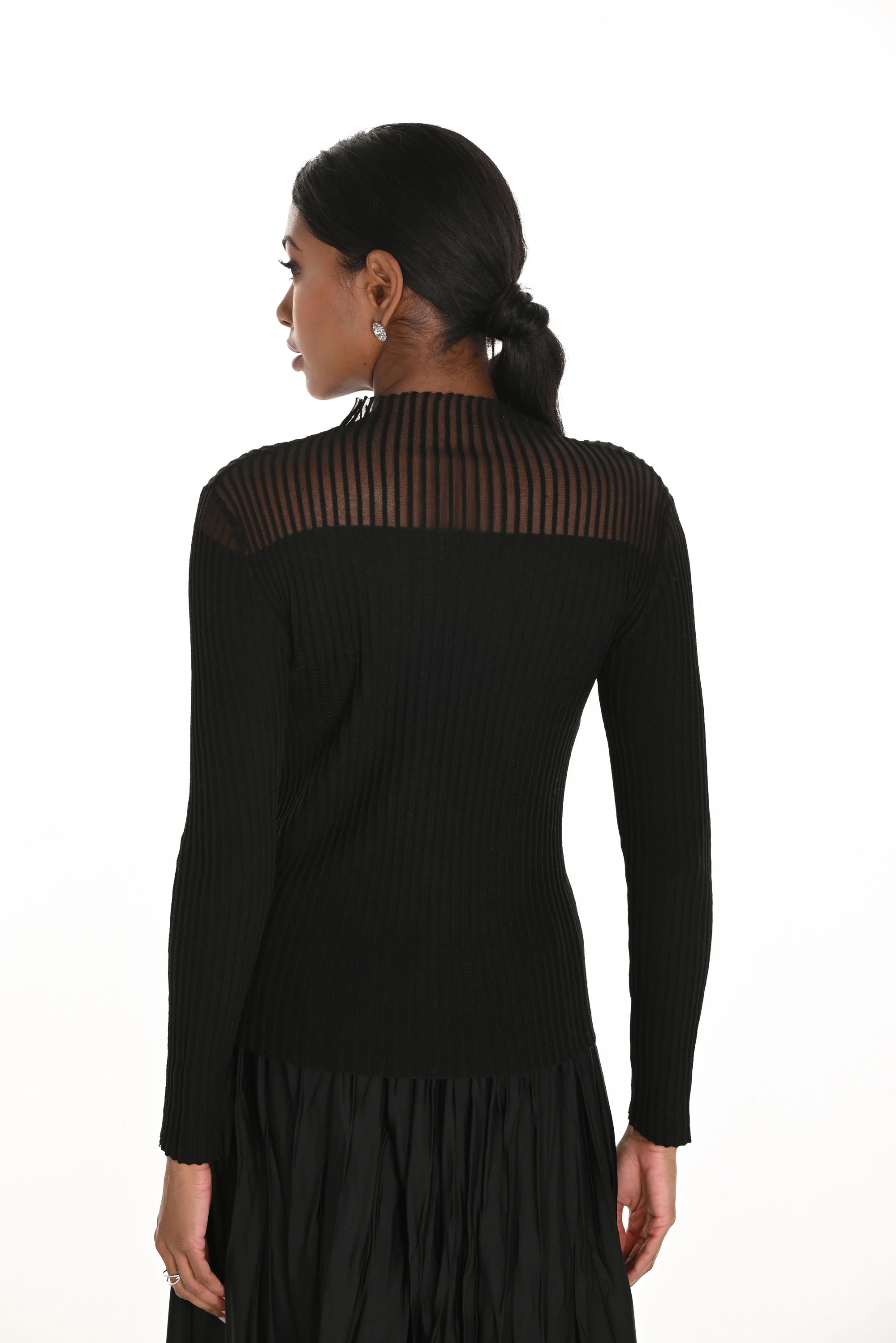 Frank Lyman Black Ribbed Rhinestone Top Style 259737 - Image 2
