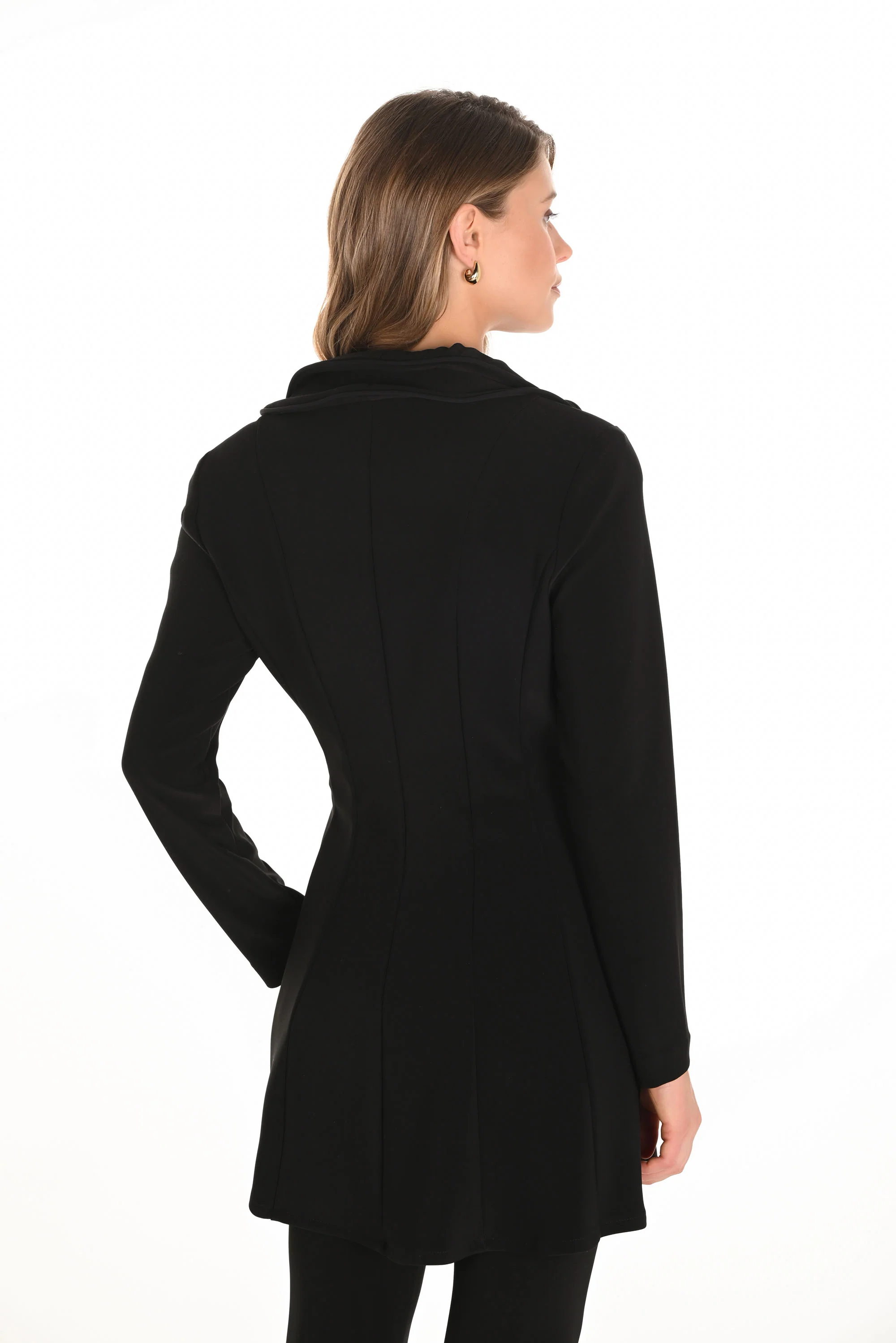 Frank Lyman Black Shawl Collar Hip-length Blazer Style 253045 - Image 2