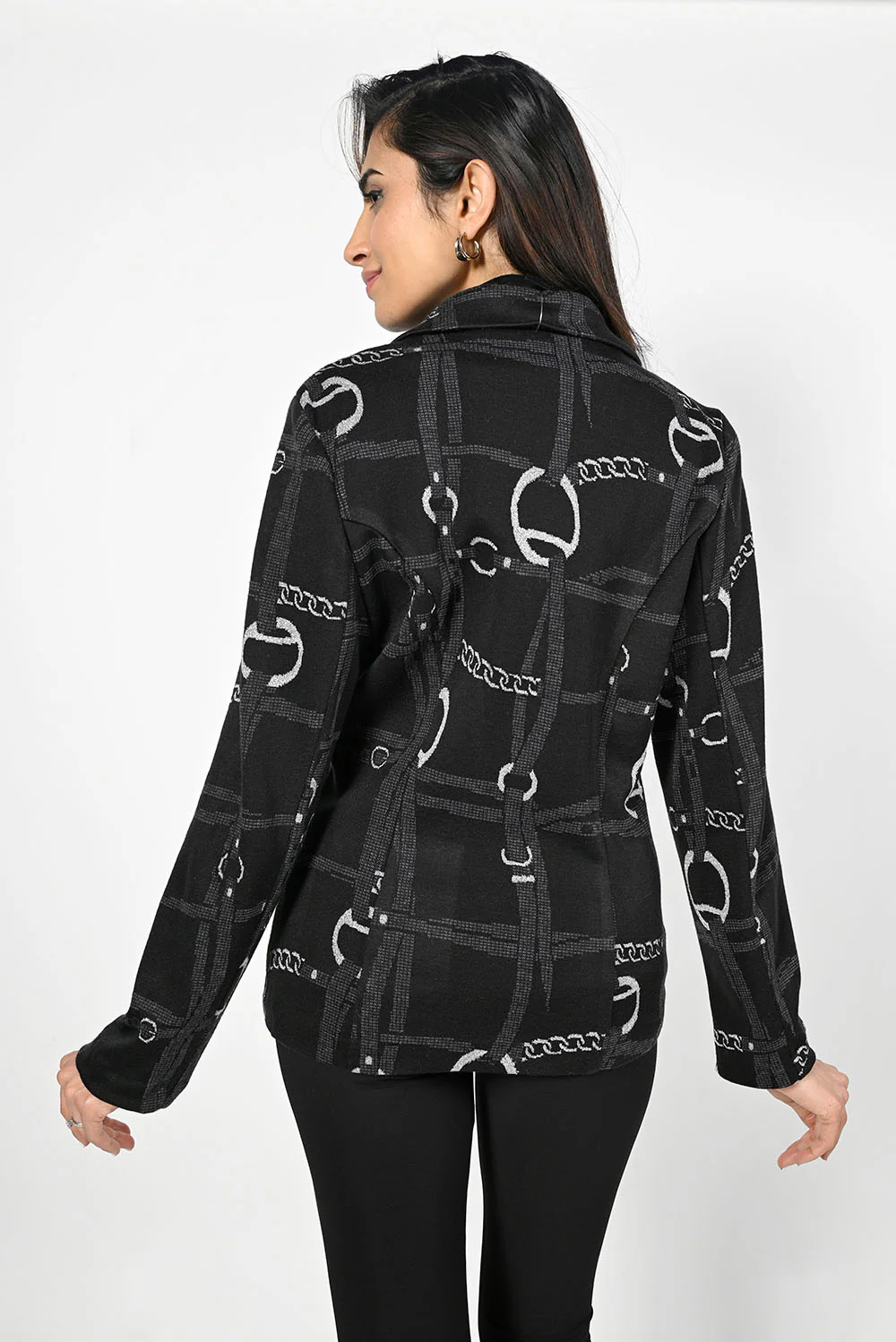 Frank Lyman Black/Silver Knit Jacket Style 223509 - Image 3