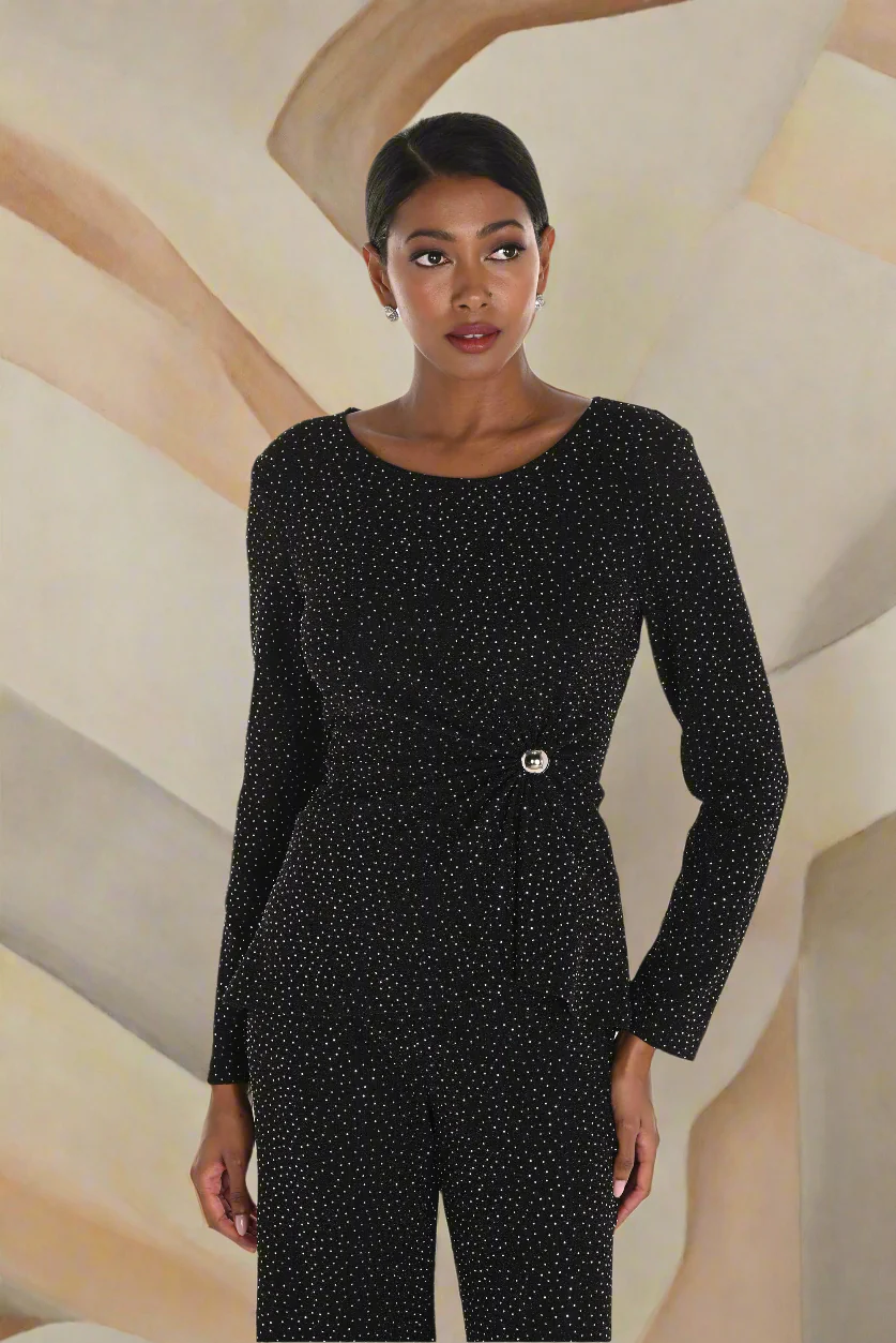 Frank Lyman Black/Silver Top with Embellishments Style 259258