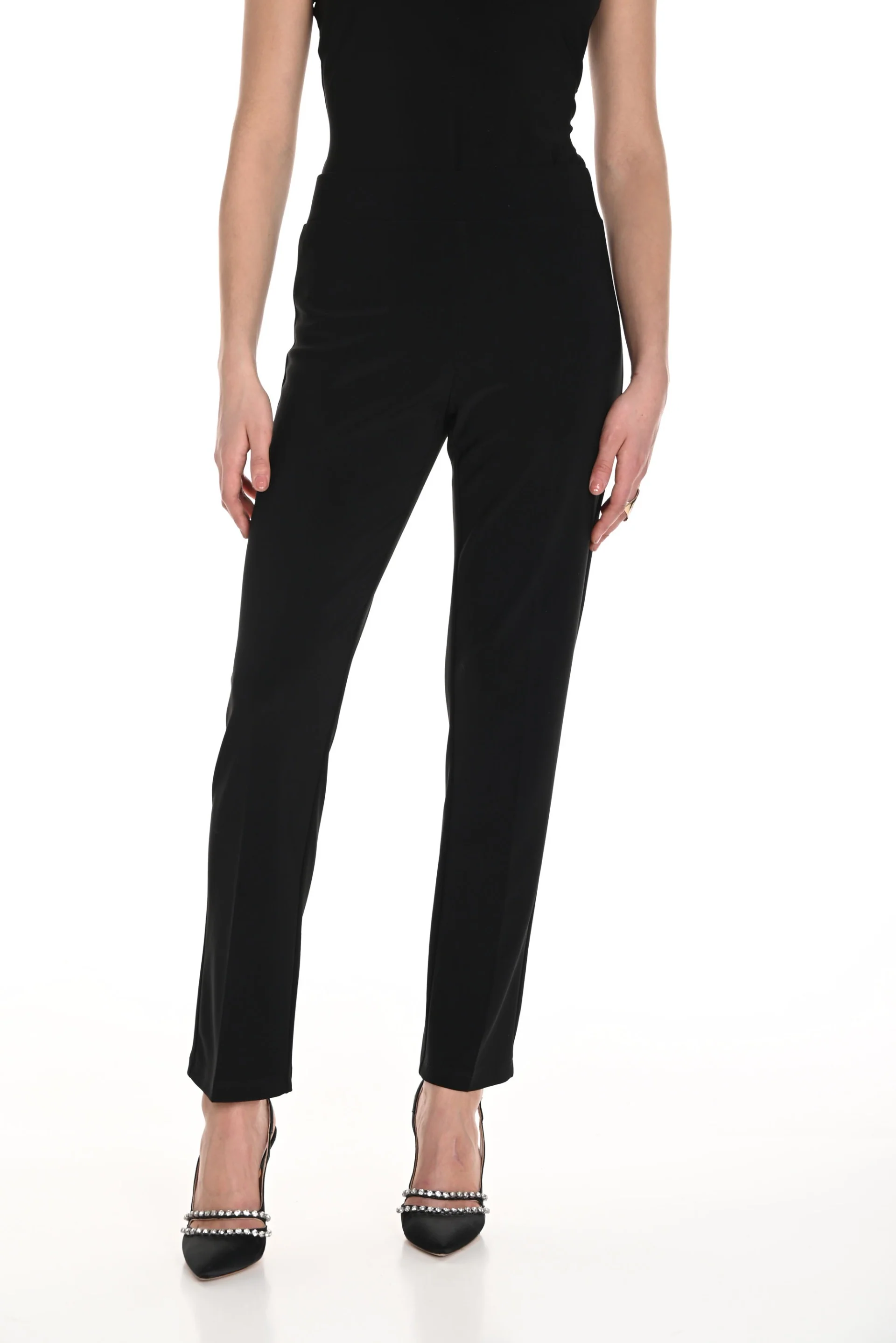 Frank Lyman Black Straight Pull-On Pants Style 244019
