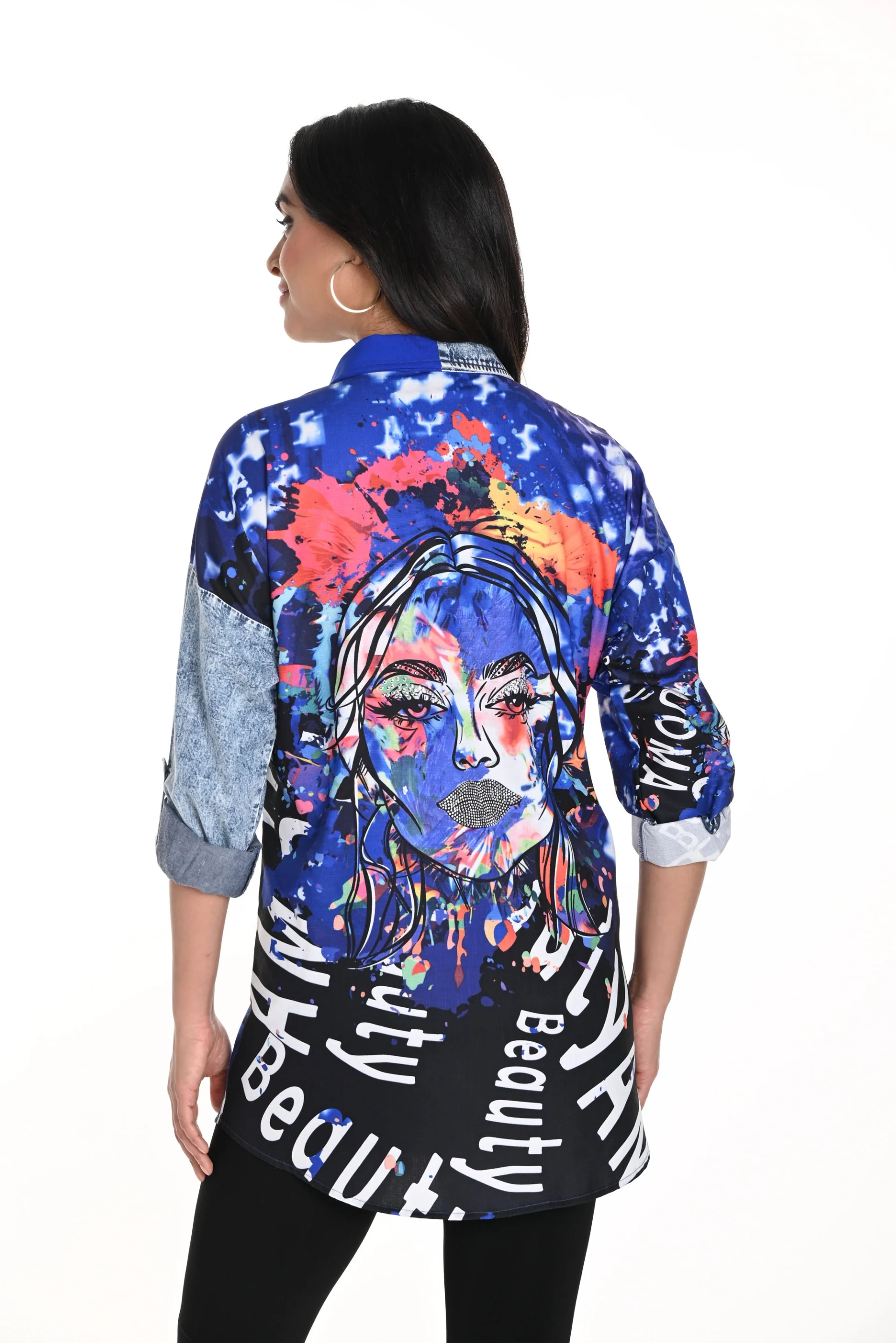 Frank Lyman Abstract Print Button Down Blouse Style 243528U - Image 7