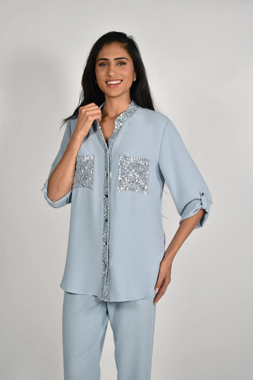 Frank Lyman Blue Blouse Style 221219