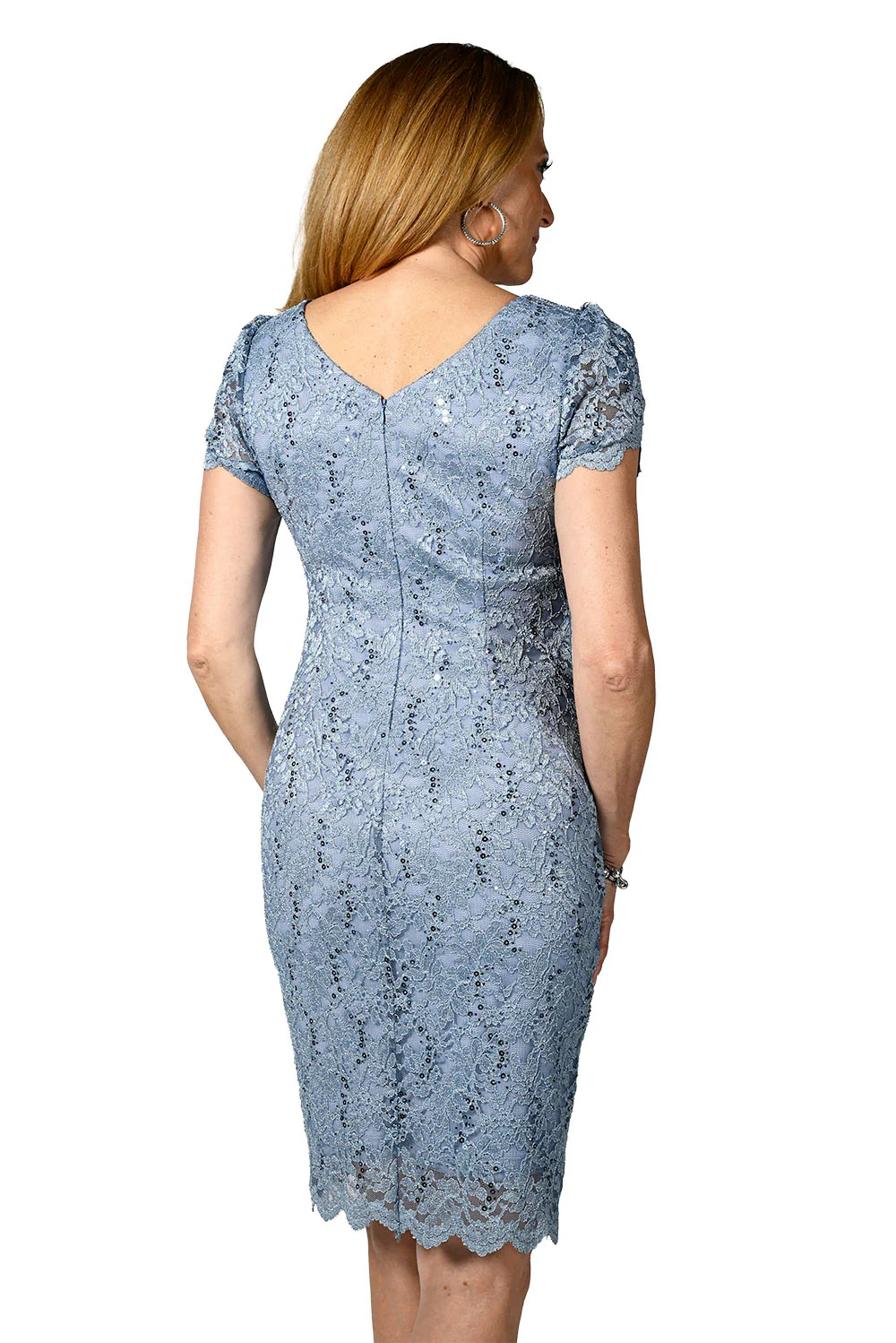 Frank Lyman Blue Guipure Dress Style 238225 - Image 3