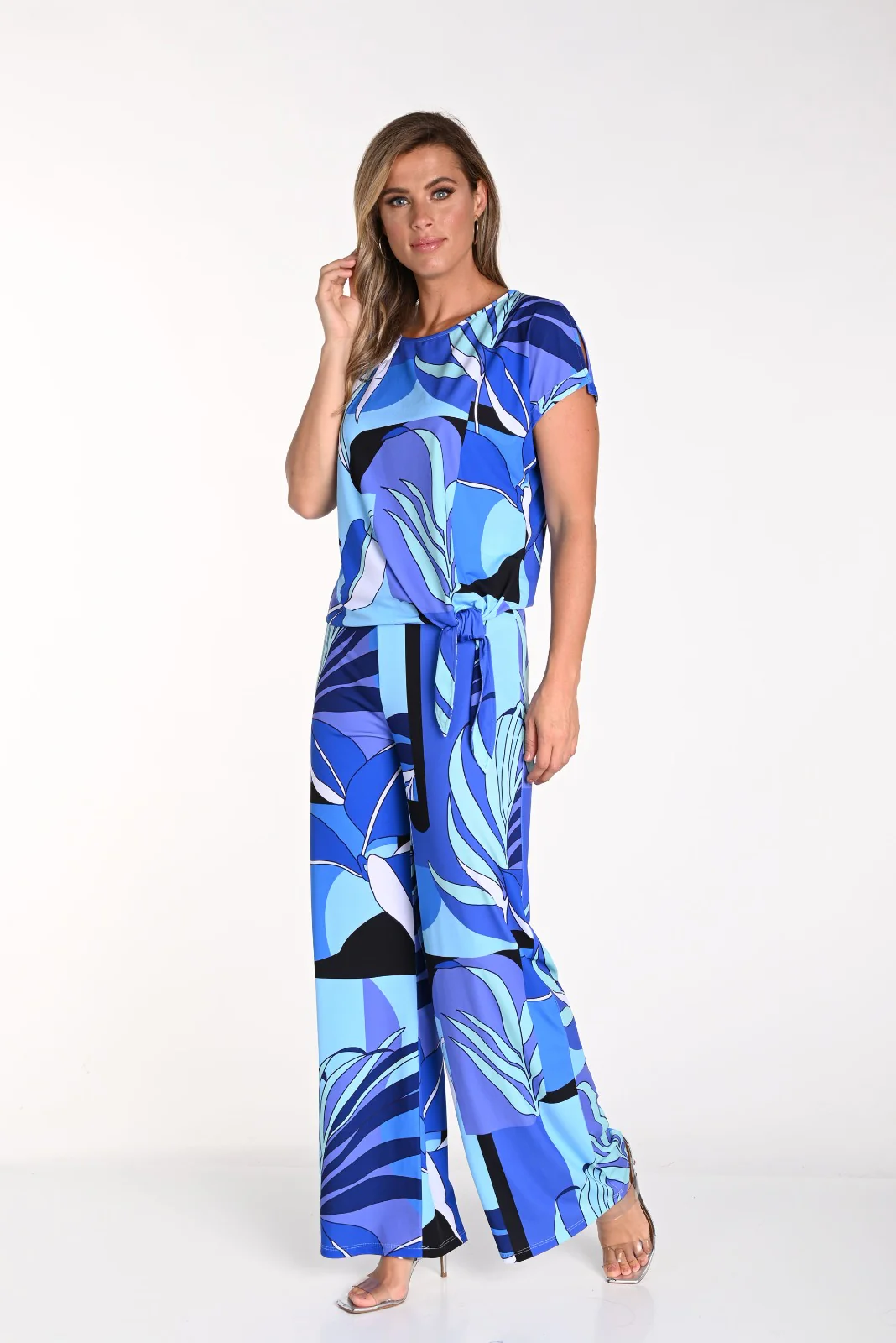Frank Lyman Blue/Purple Wide-leg Pants Style 241217 - Image 3