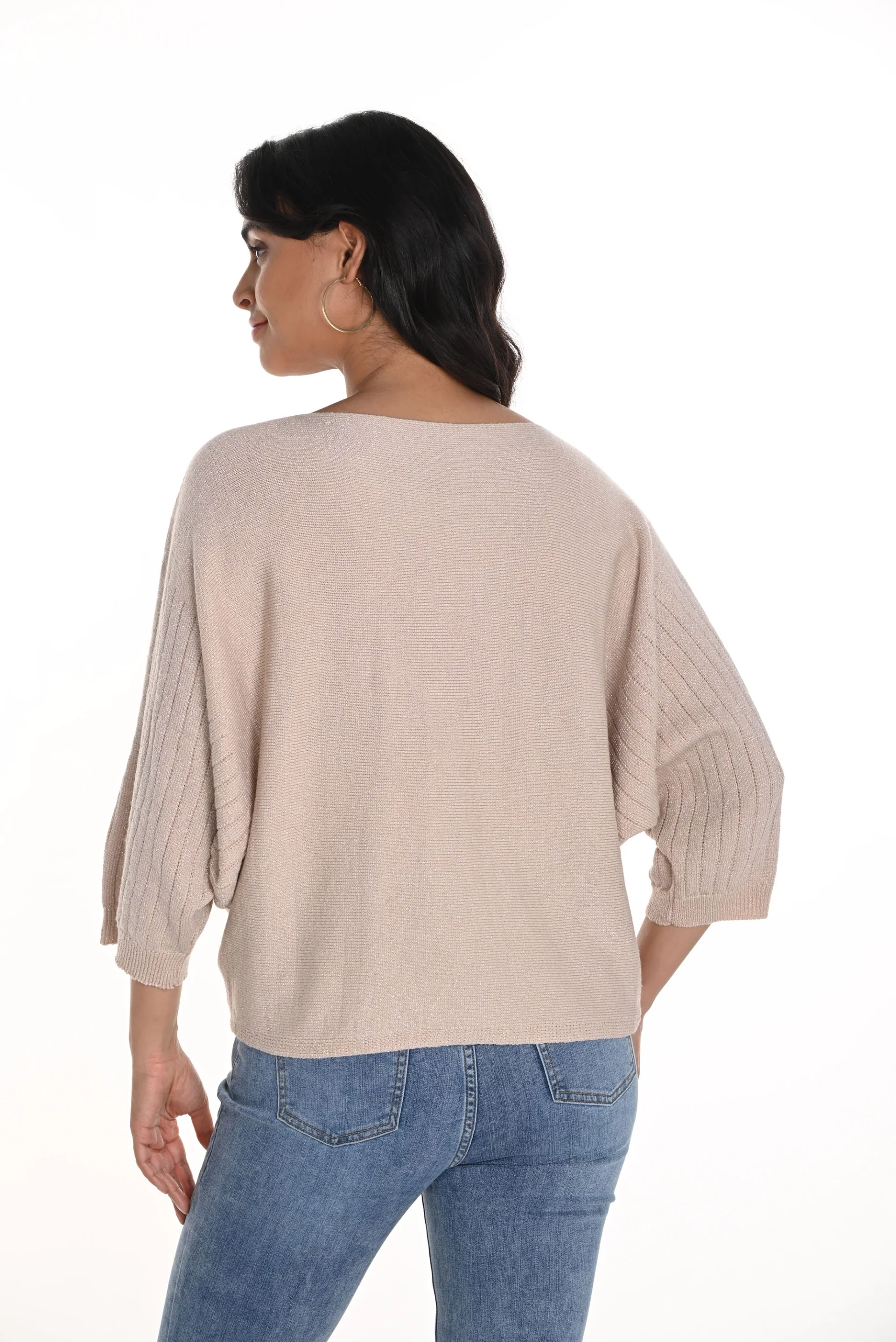 Frank Lyman Blush Sweater Knit Top with Floral Embroidery Style 256767U - Image 3