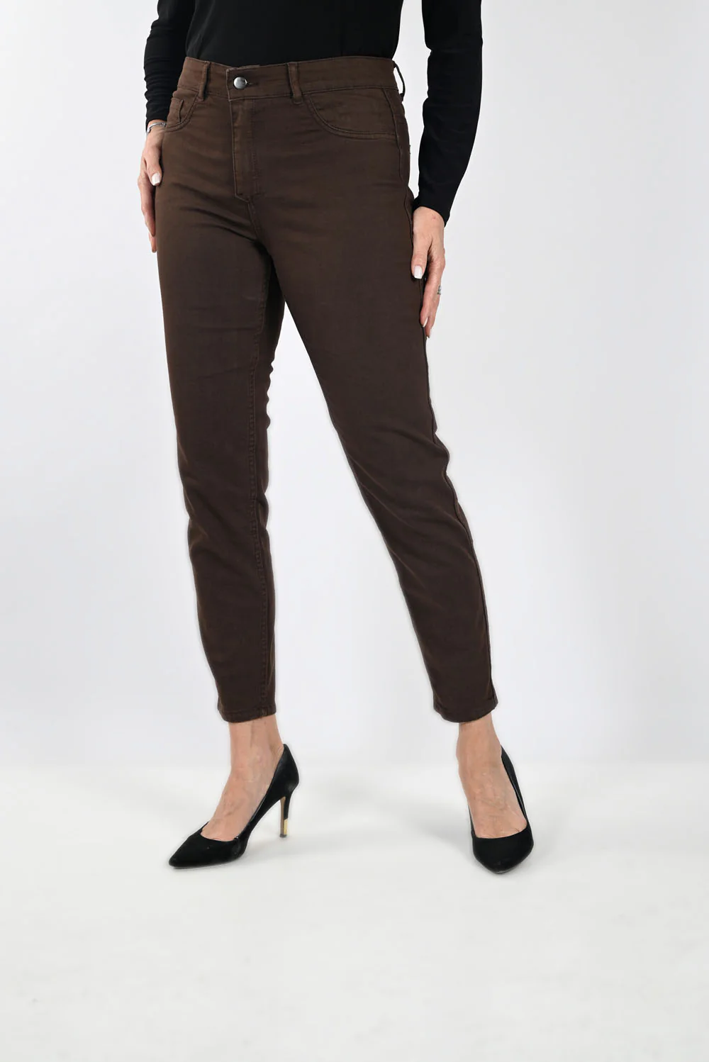 Frank Lyman Brown/Green Reversible Denim Jean Pants Style 233908U - Image 2
