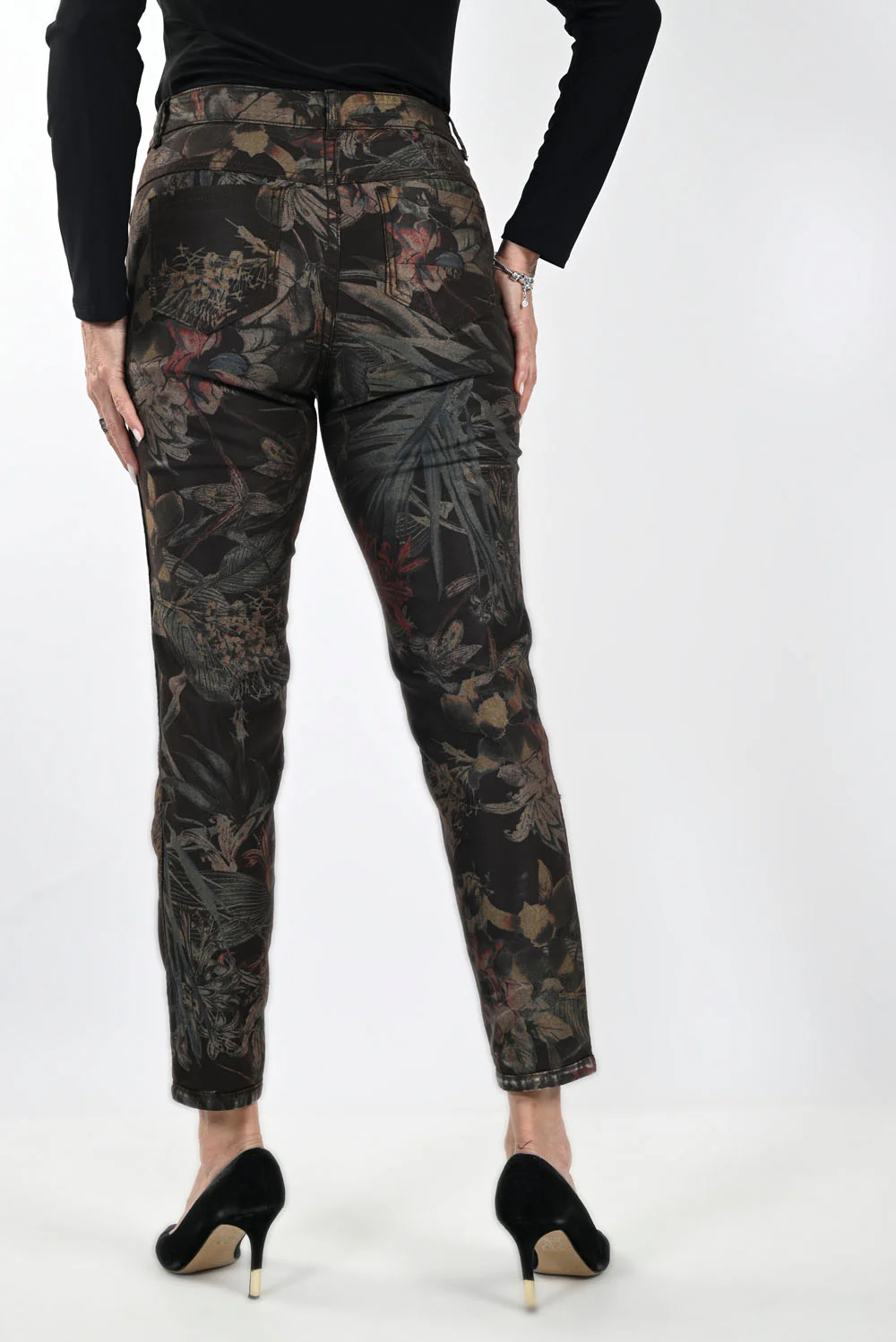 Frank Lyman Brown/Green Reversible Denim Jean Pants Style 233908U - Image 3