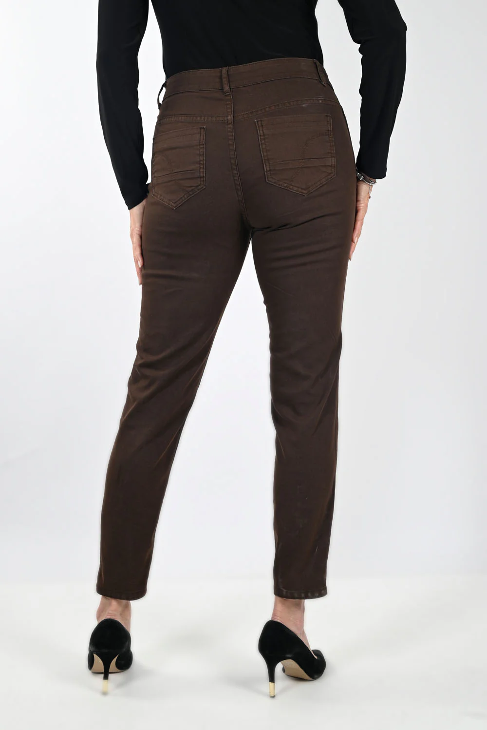 Frank Lyman Brown/Green Reversible Denim Jean Pants Style 233908U - Image 4