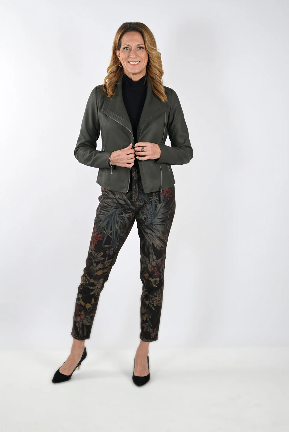 Frank Lyman Brown/Green Reversible Denim Jean Pants Style 233908U - Image 5