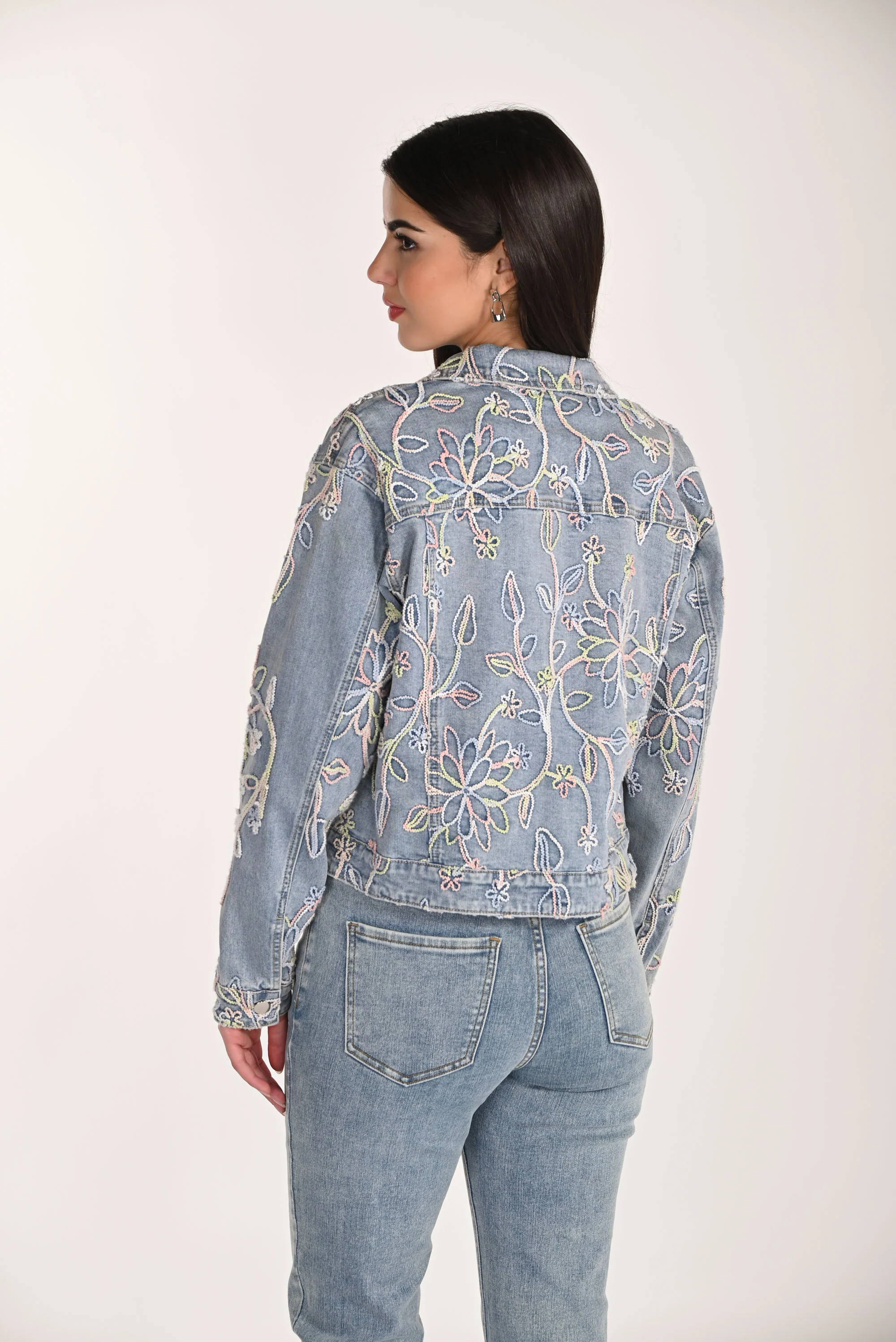 Frank Lyman Button Closure Denim Jacket Style 266591 - Image 2