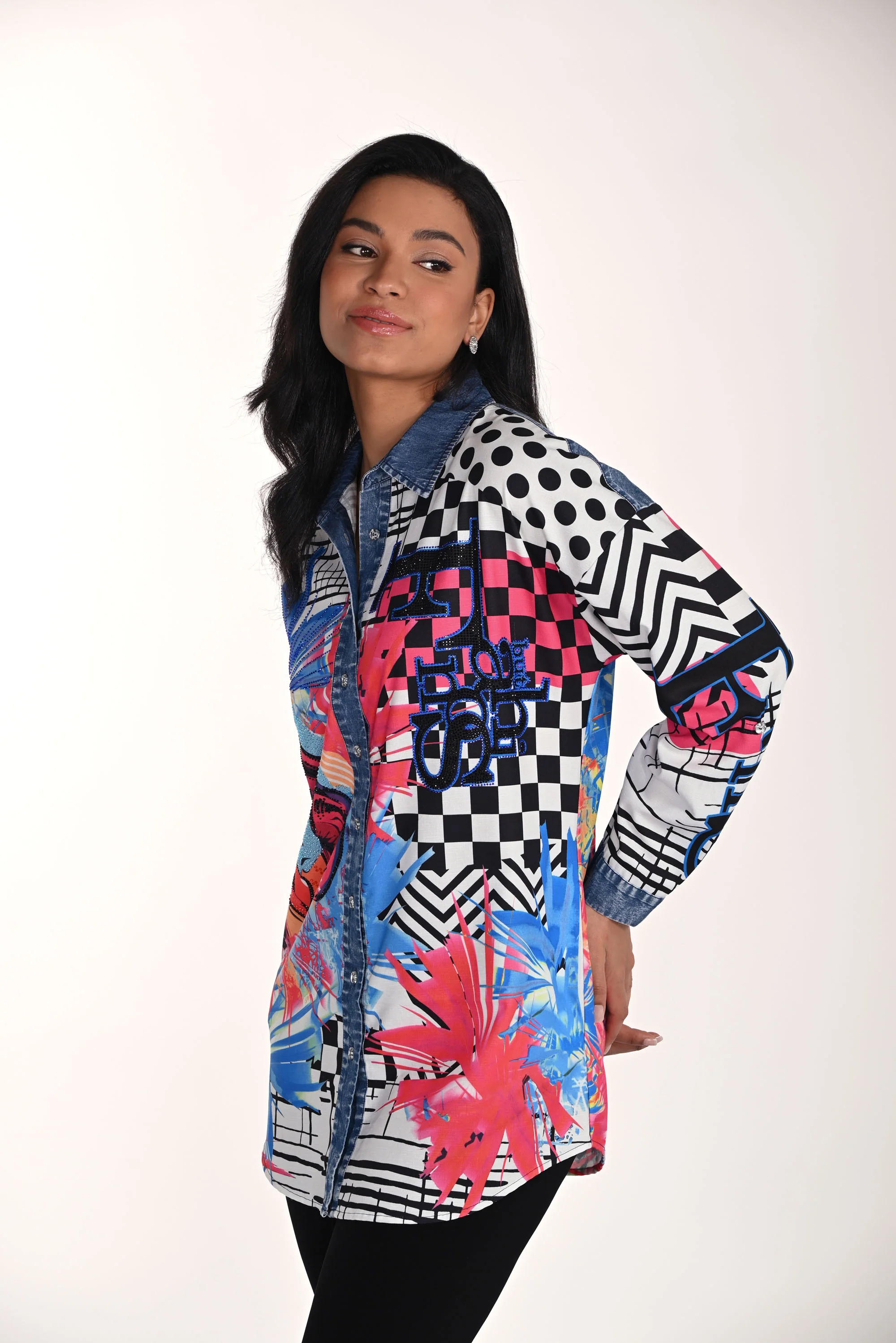 Frank Lyman Casual Print Button Closure Shirt Style 266560 - Image 2