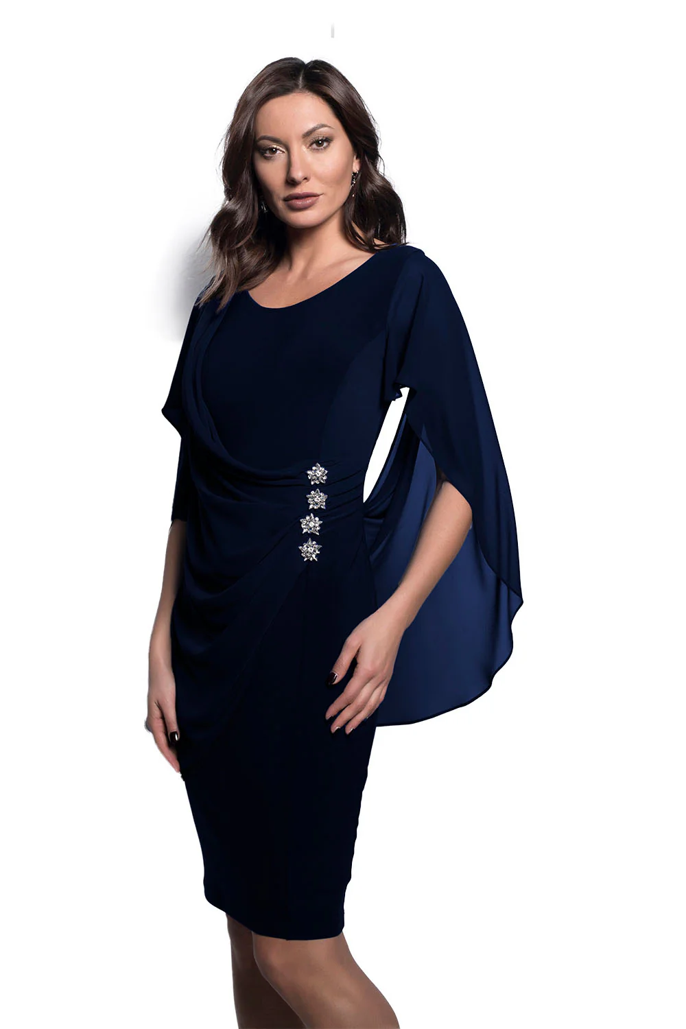 Frank Lyman Chiffon Cape Dress Style 209228 - Image 4