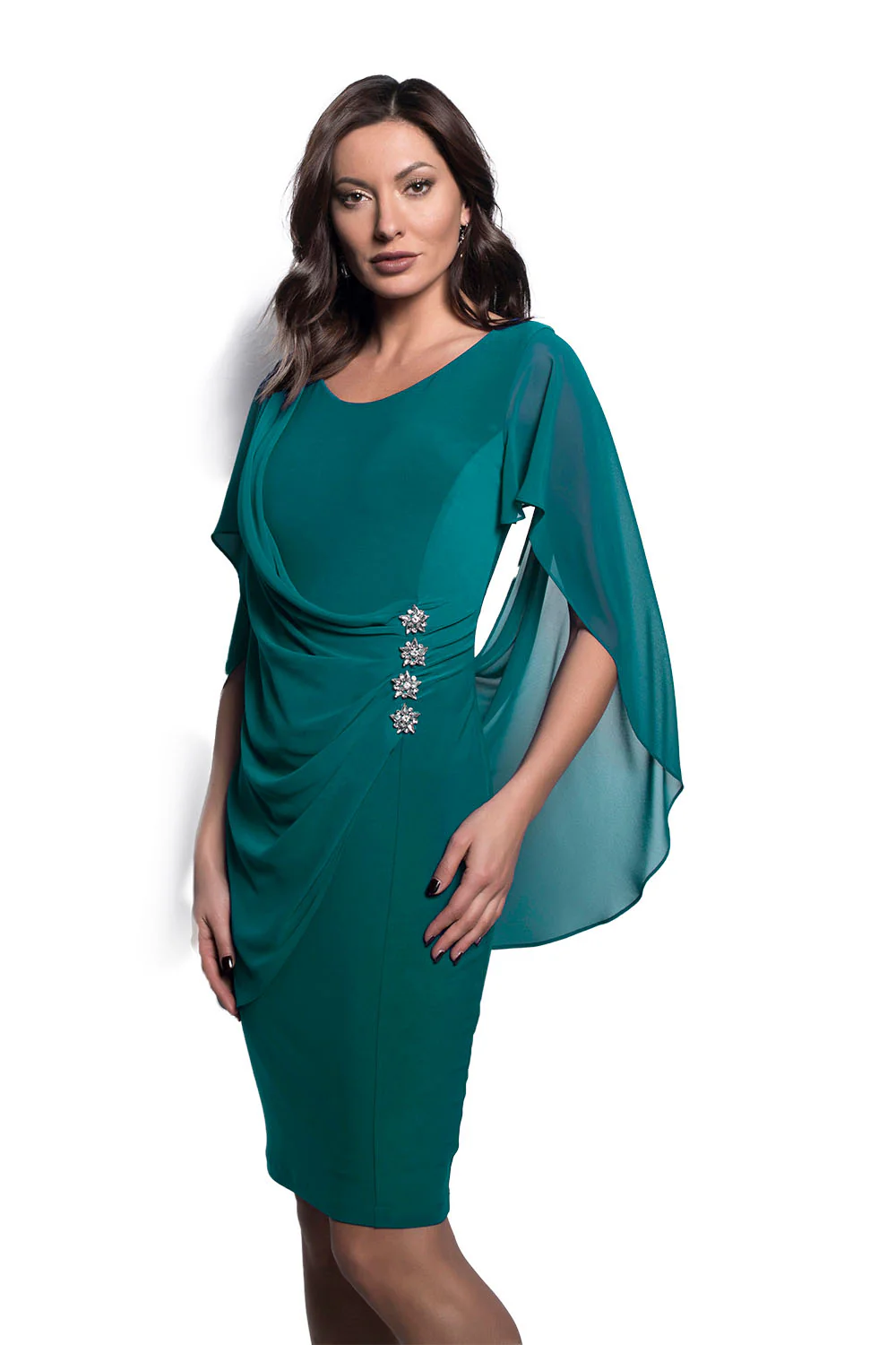 Frank Lyman Chiffon Cape Dress Style 209228 - Image 6