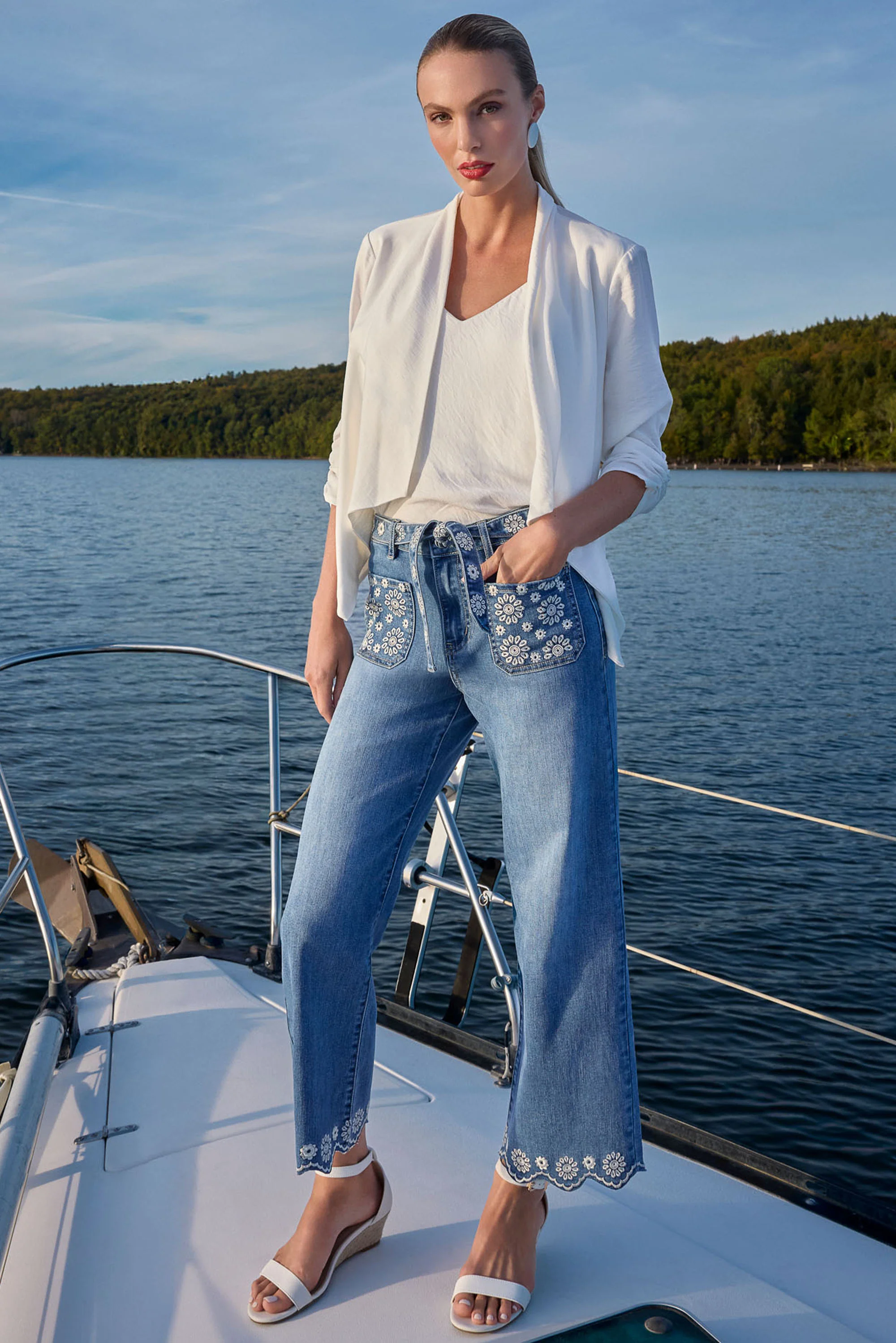 Frank Lyman Collared Hip-length Open-Front Cardigan Style 261107 - Image 2