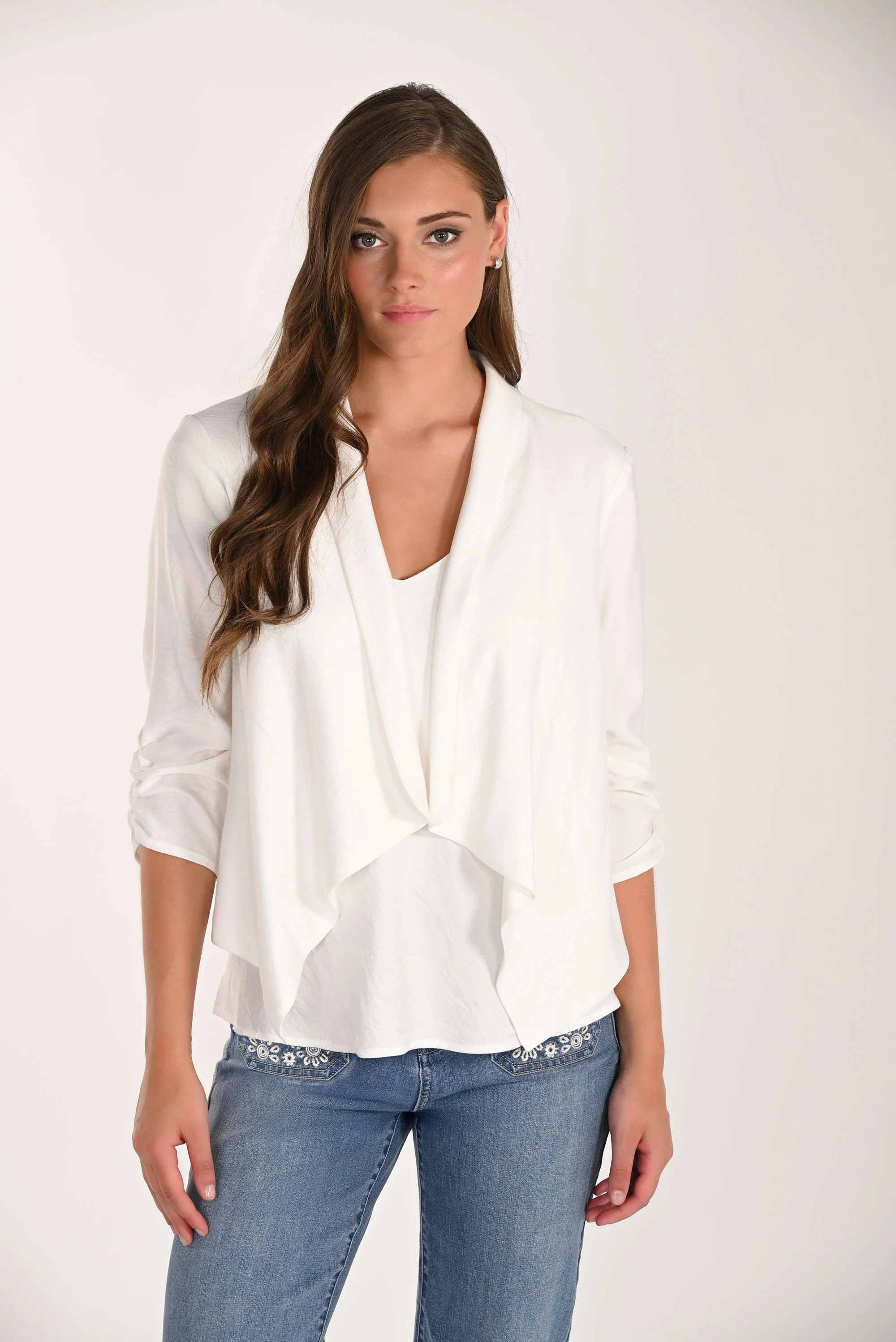 Frank Lyman Collared Hip-length Open-Front Cardigan Style 261107 - Image 5