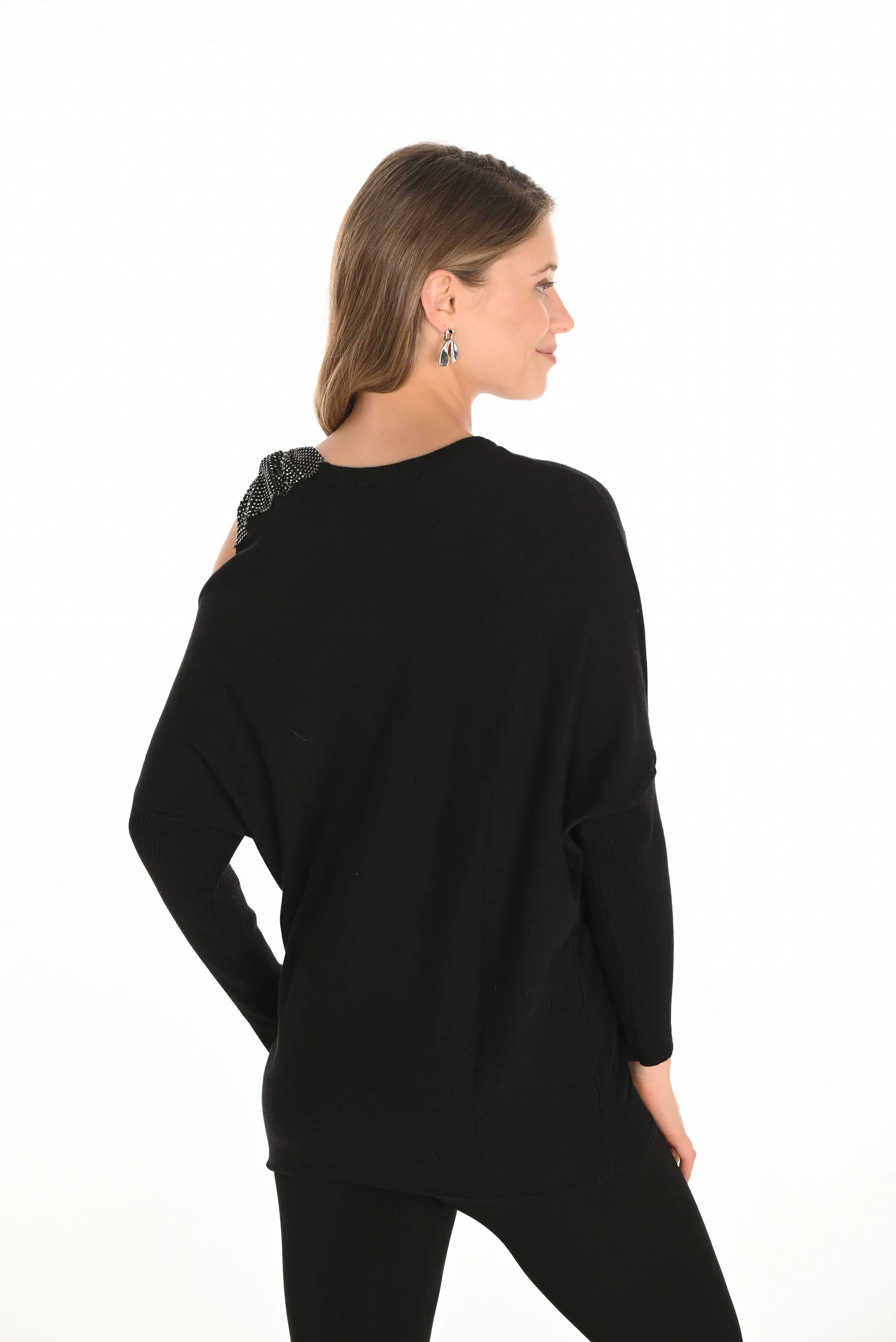 Frank Lyman Crew Neck Pullover with Jewel Detailing Style 253741 - Image 2