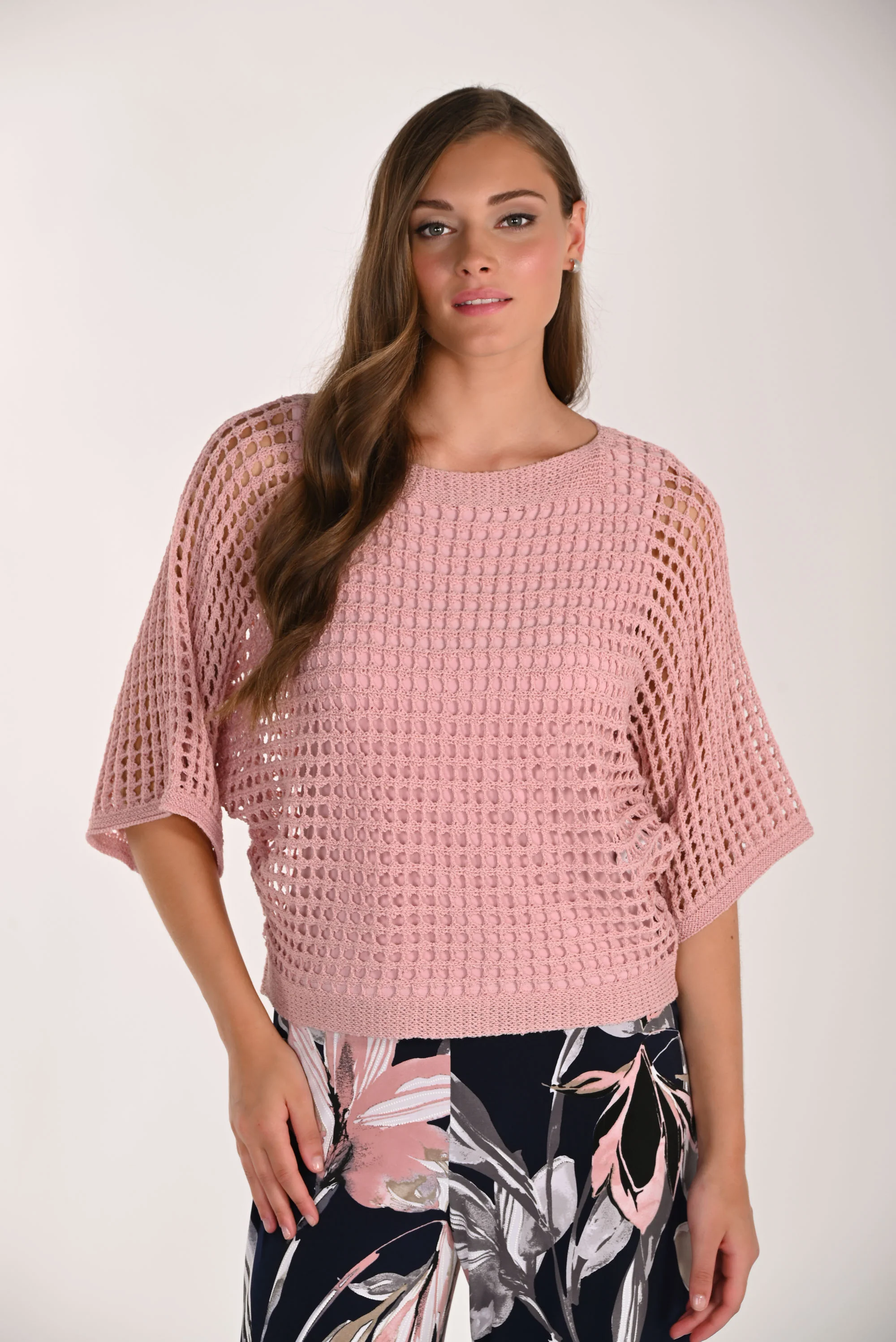 Frank Lyman Cropped Open-knit Top Style 261612 - Image 6
