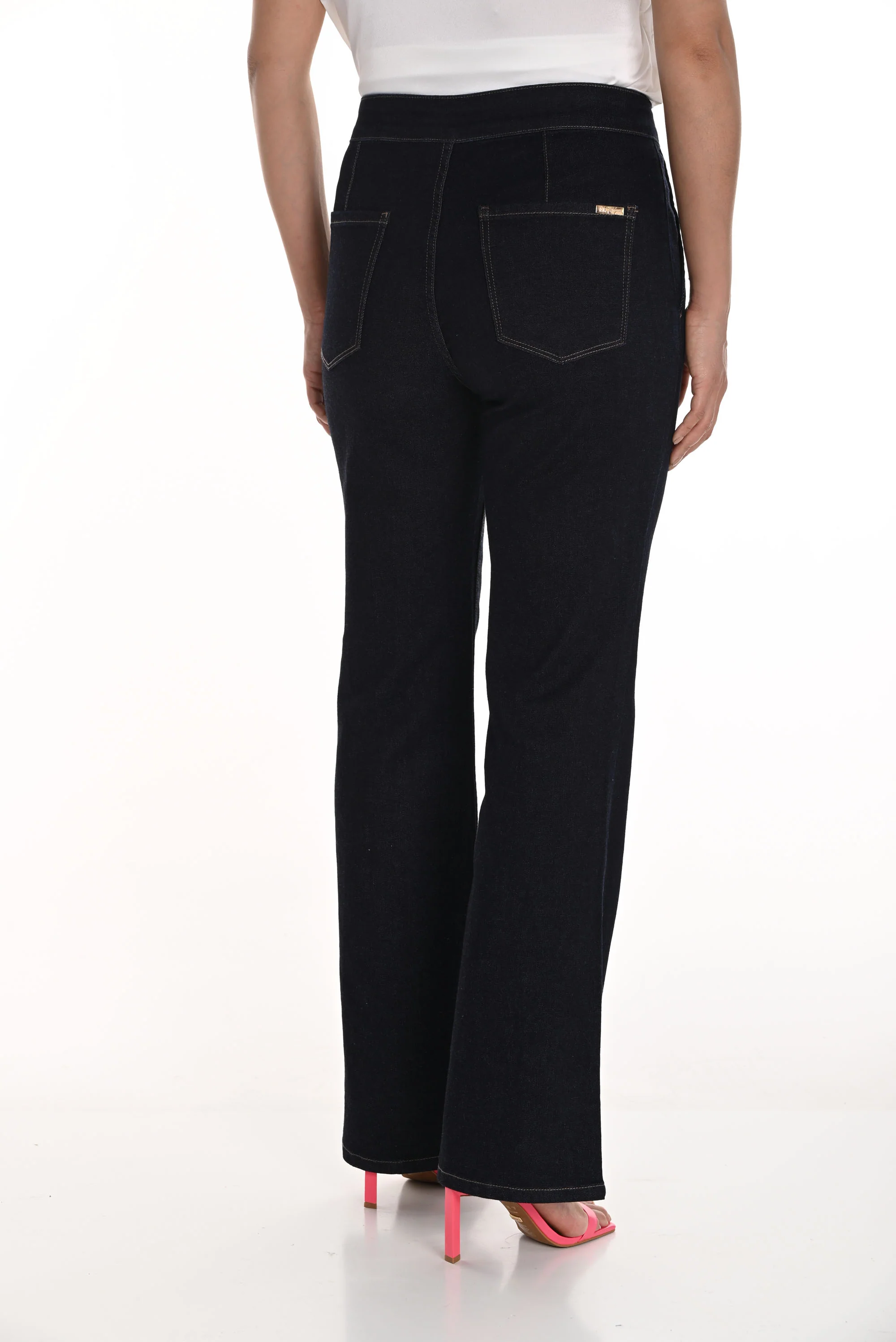 Frank Lyman Dark Blue Denim Fit & Flare Jeans Style 256759U - Image 2