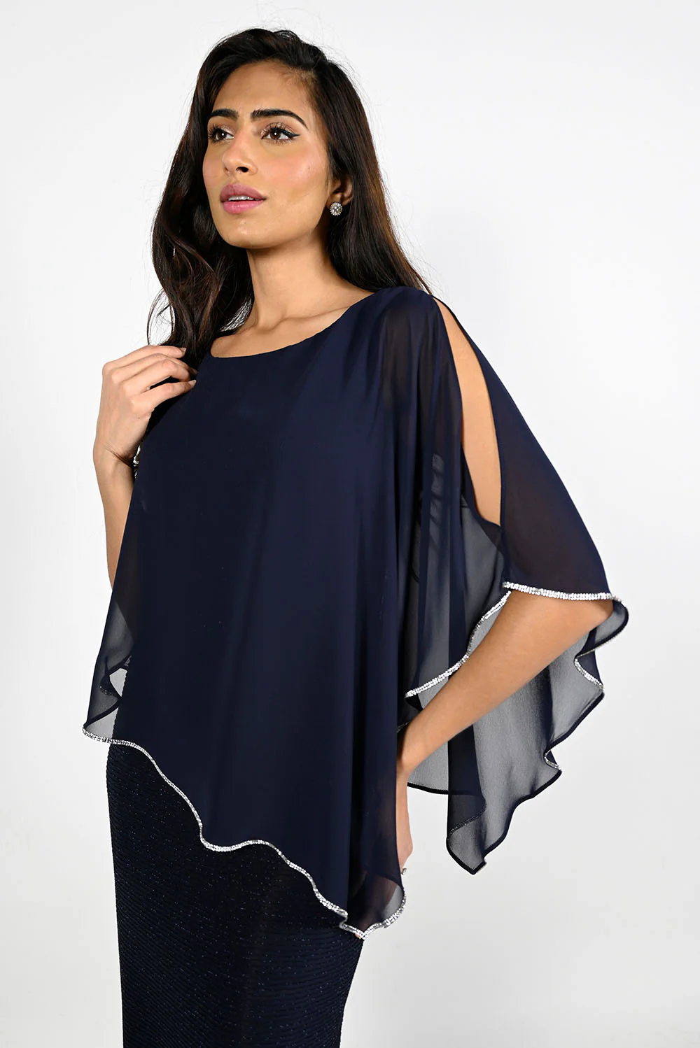 Frank Lyman Dress with Chiffon Overlay Style 219203 - Image 3