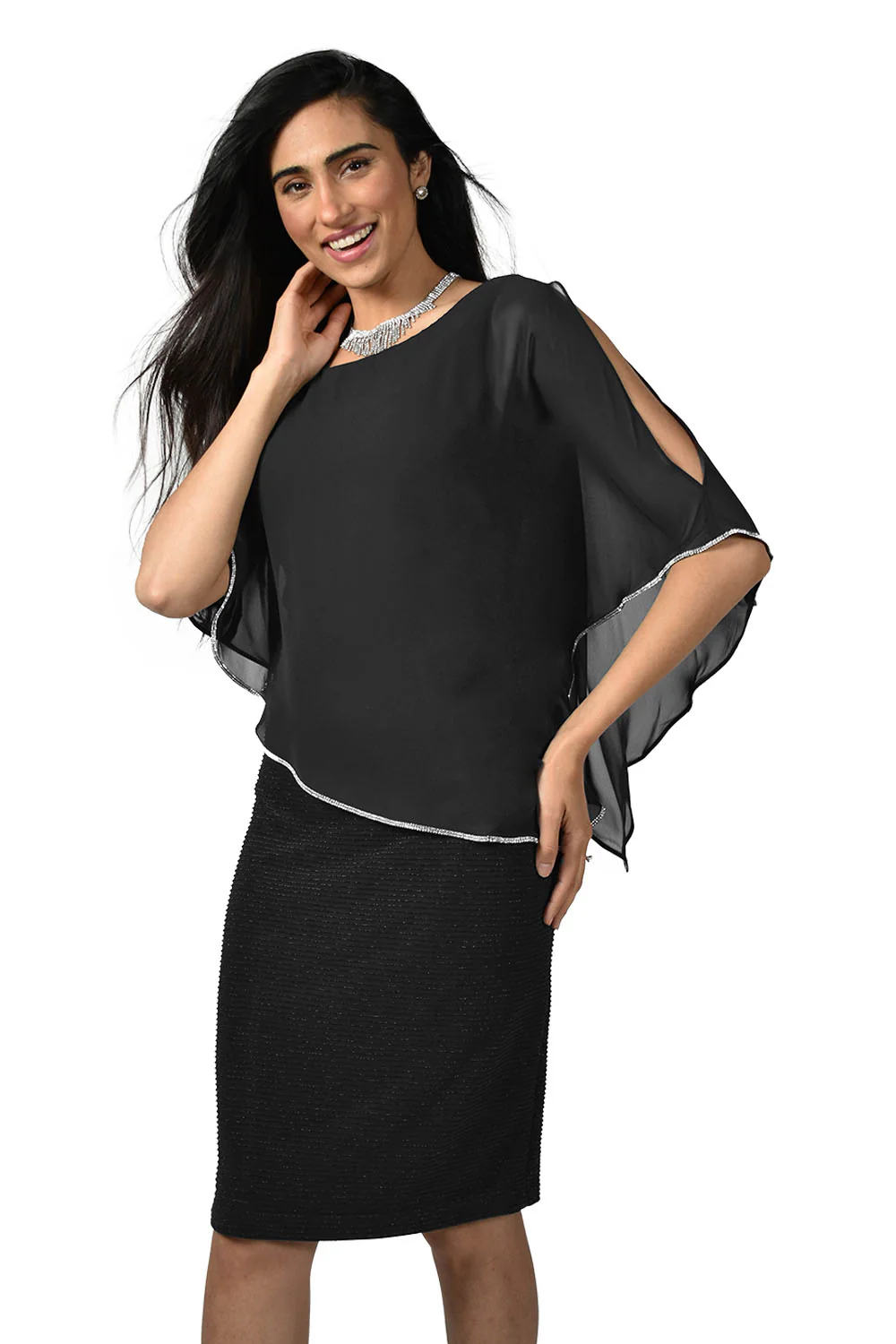 Frank Lyman Dress with Chiffon Overlay Style 219203 - Image 7